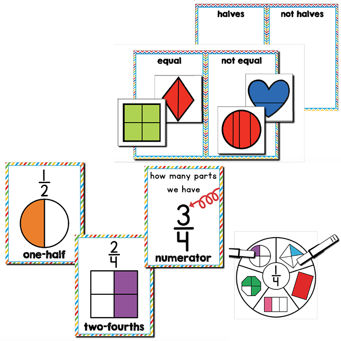 Simple Fractions | 1st Grade Math Centers
