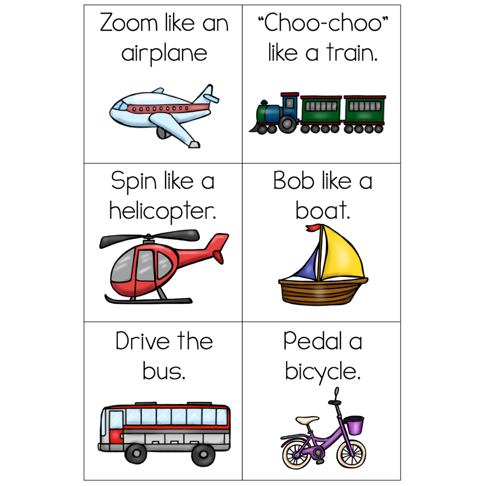 Brain Break Cube | Transportation Theme