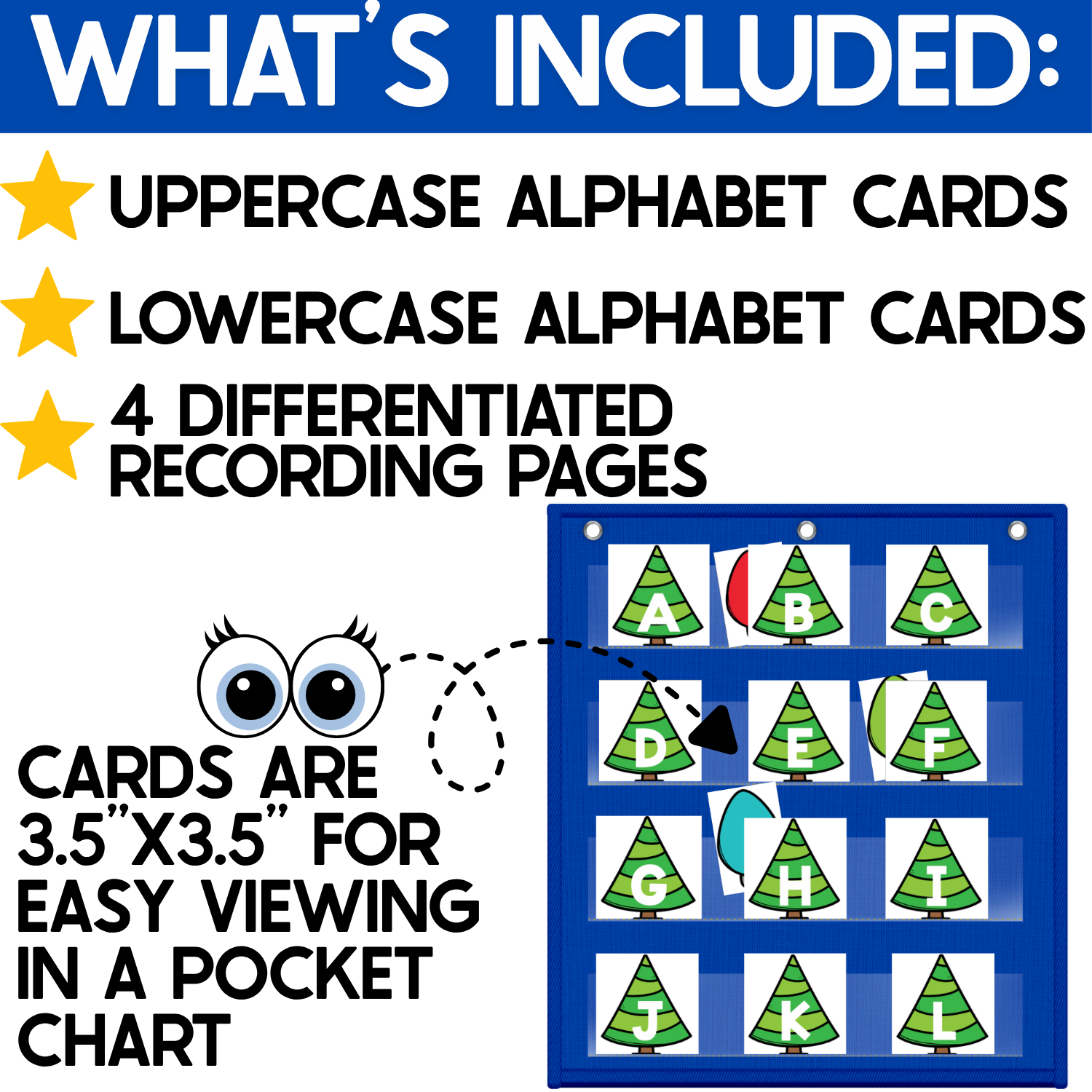 Alphabet Hide & Seek Pocket Chart Cards | Christmas | Letter Recognition