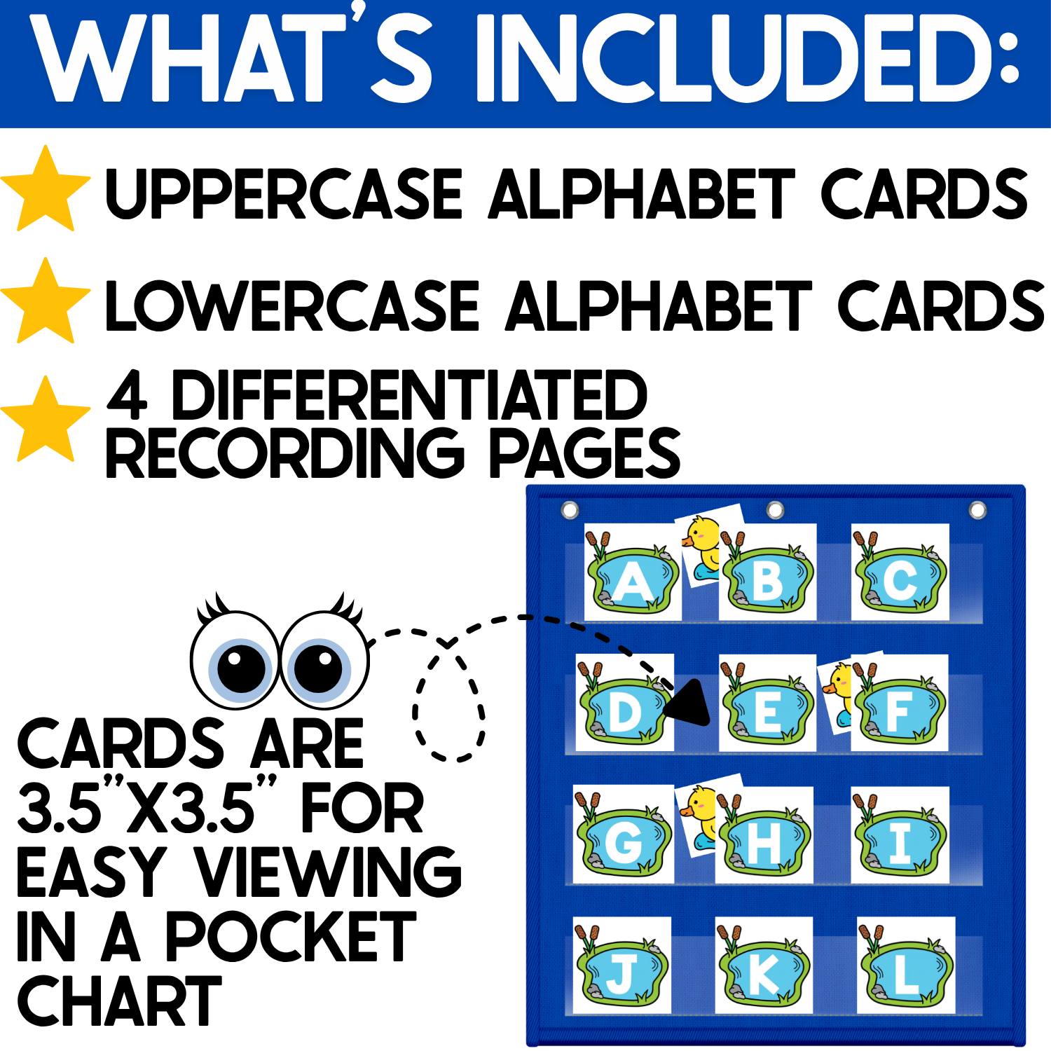 Alphabet Hide & Seek Pocket Chart Game | Duck Pond | Letter Recognition