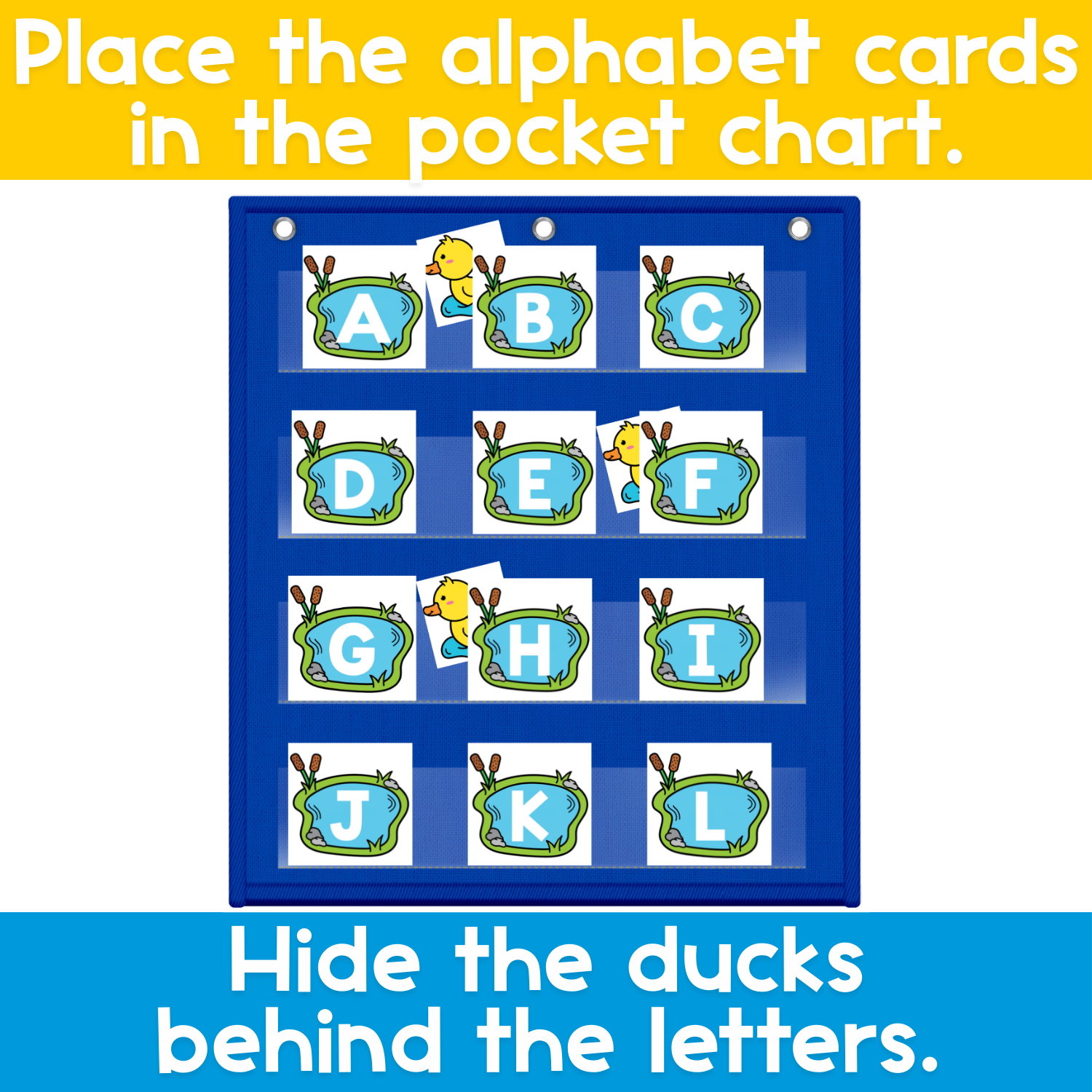 Alphabet Hide & Seek Pocket Chart Game | Duck Pond | Letter Recognition