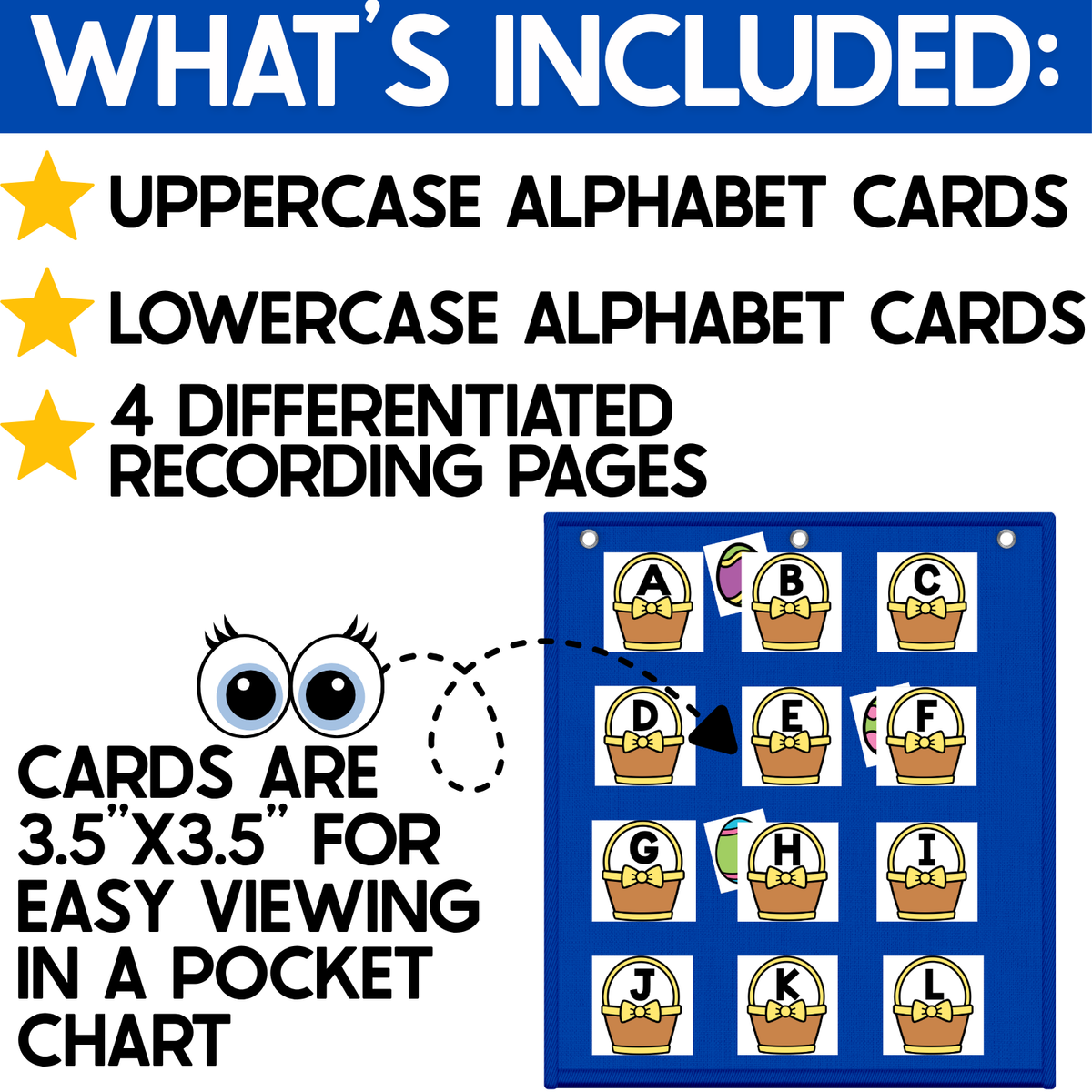 Alphabet Hide & Seek Pocket Chart Cards | Easter Theme