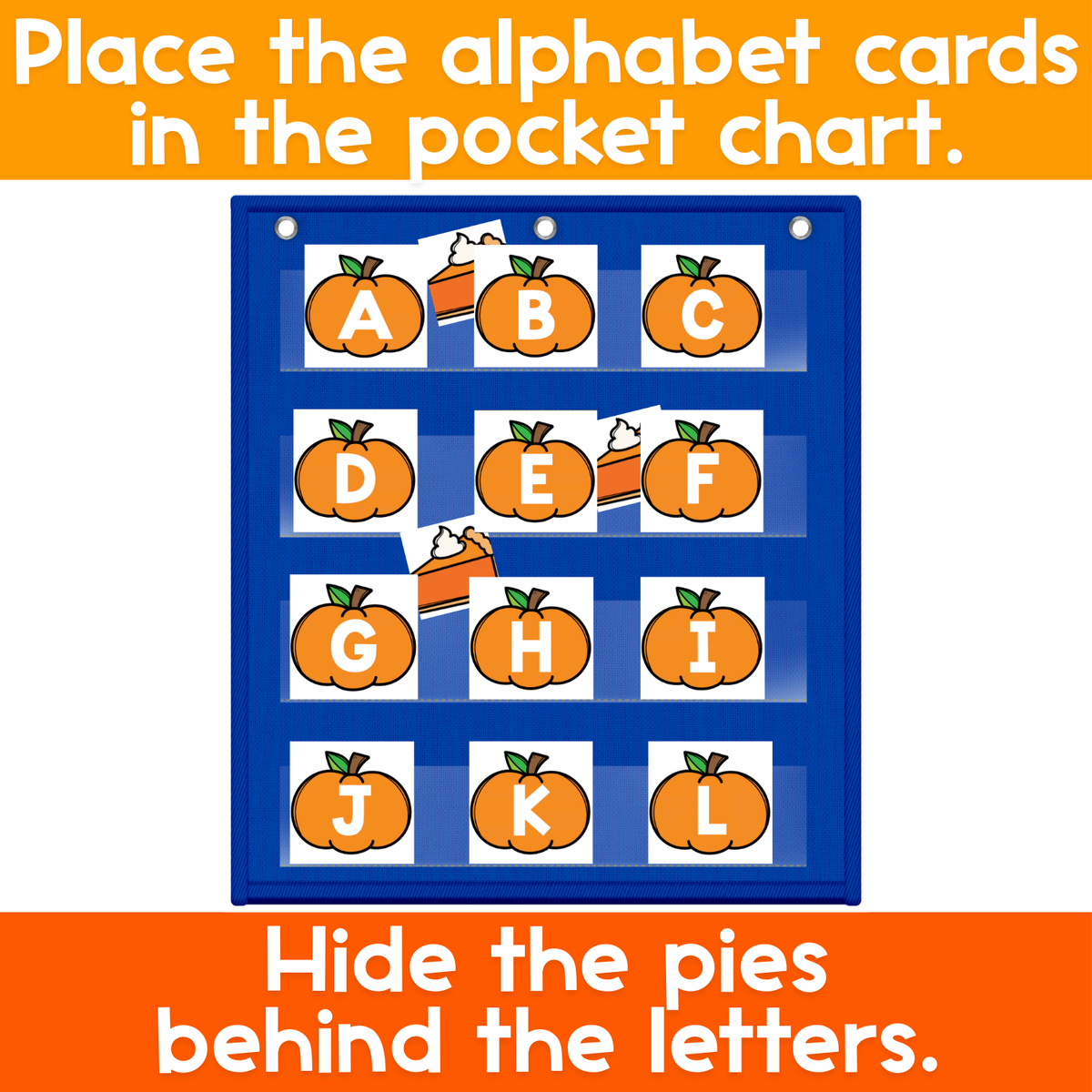 Alphabet Hide & Seek Pocket Chart Game | Fall Pumpkin | Letter Recognition