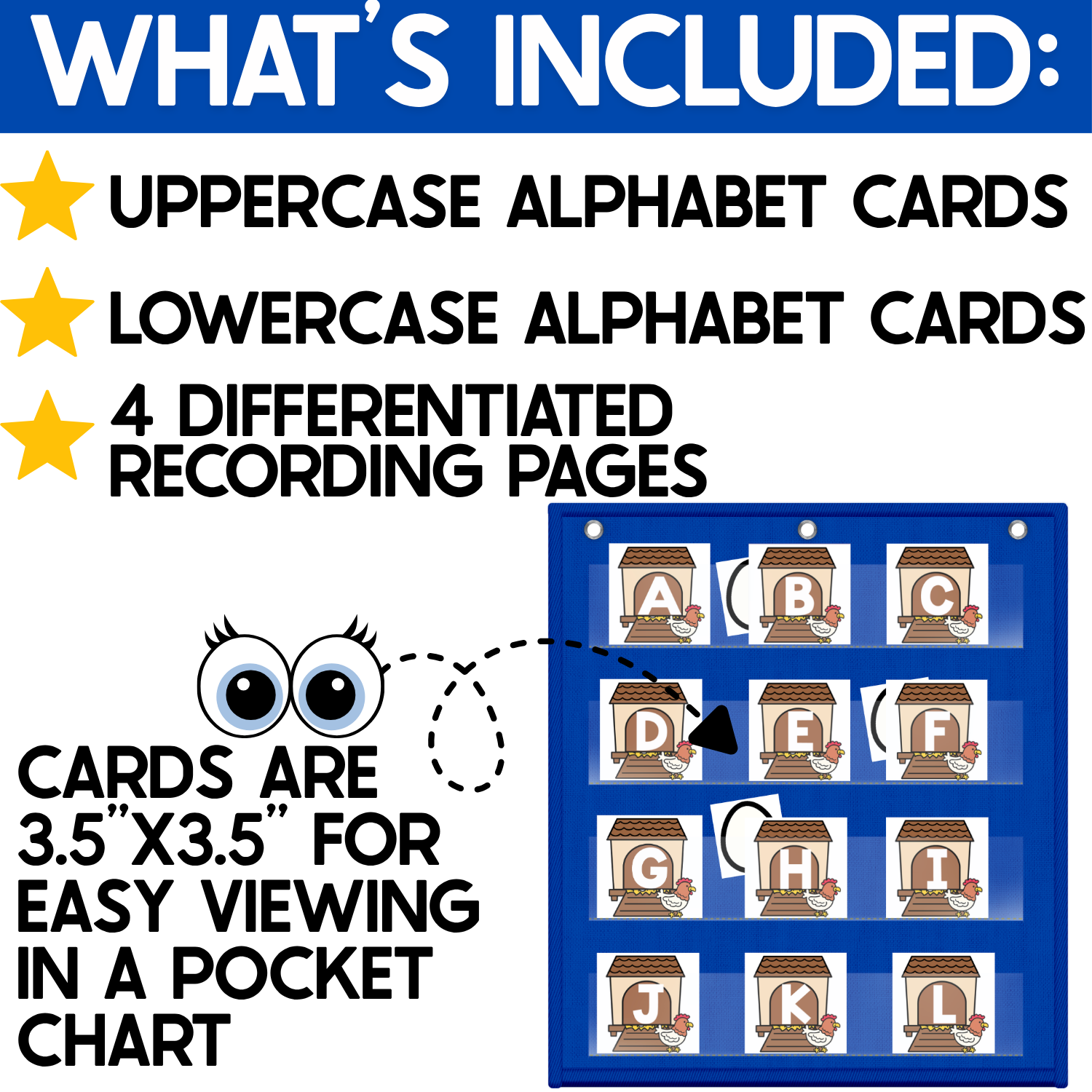 Alphabet Hide & Seek Pocket Chart Game | Farm Animals | Letter Recogntion