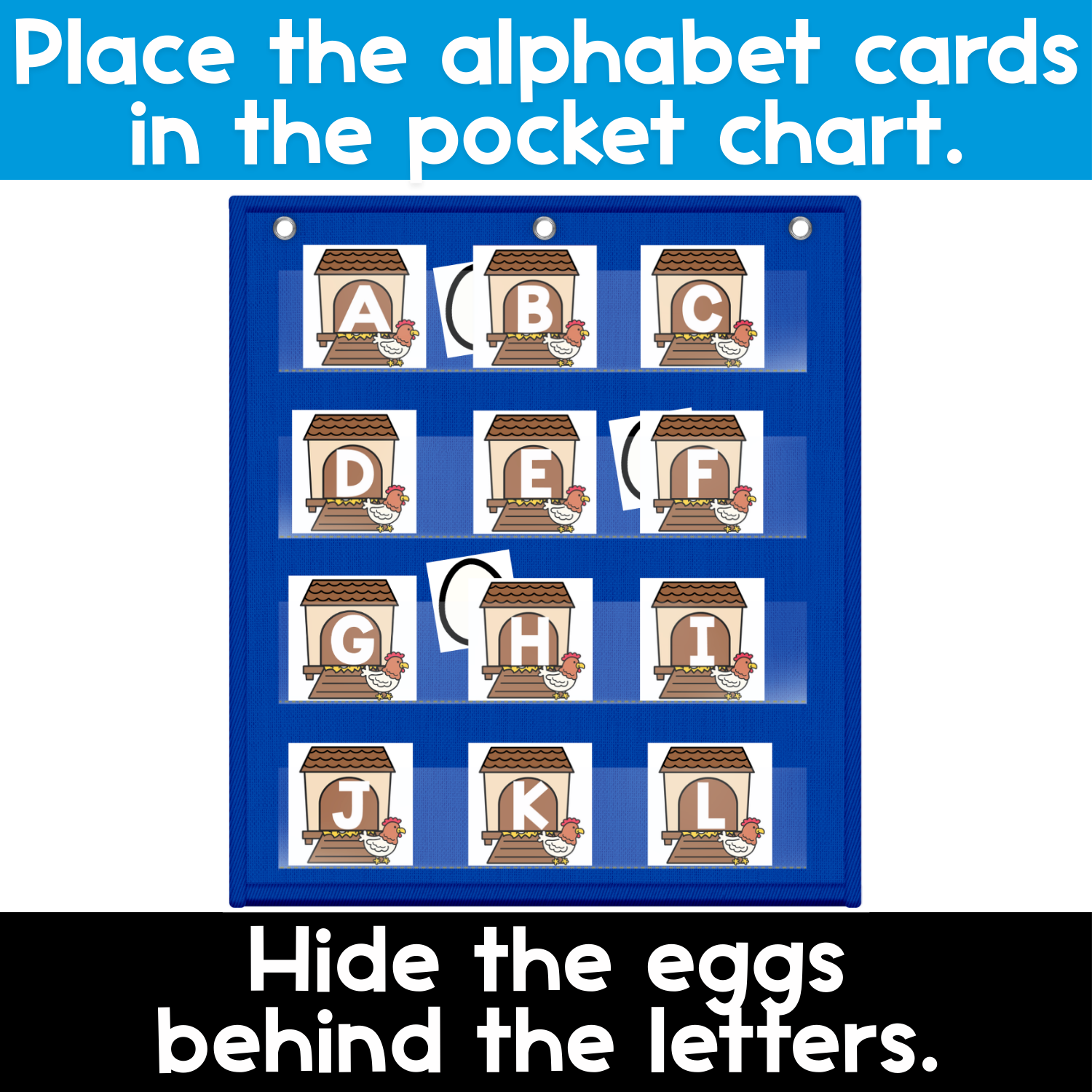 Alphabet Hide & Seek Pocket Chart Game | Farm Animals | Letter Recognt ...