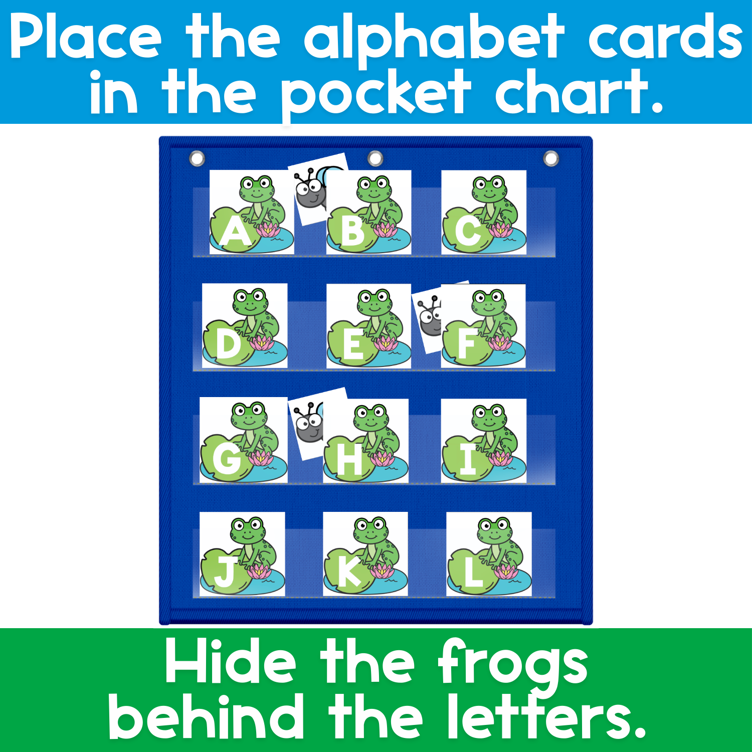 Alphabet Hide & Seek Pocket Chart Game | Frog | Letter Recognition