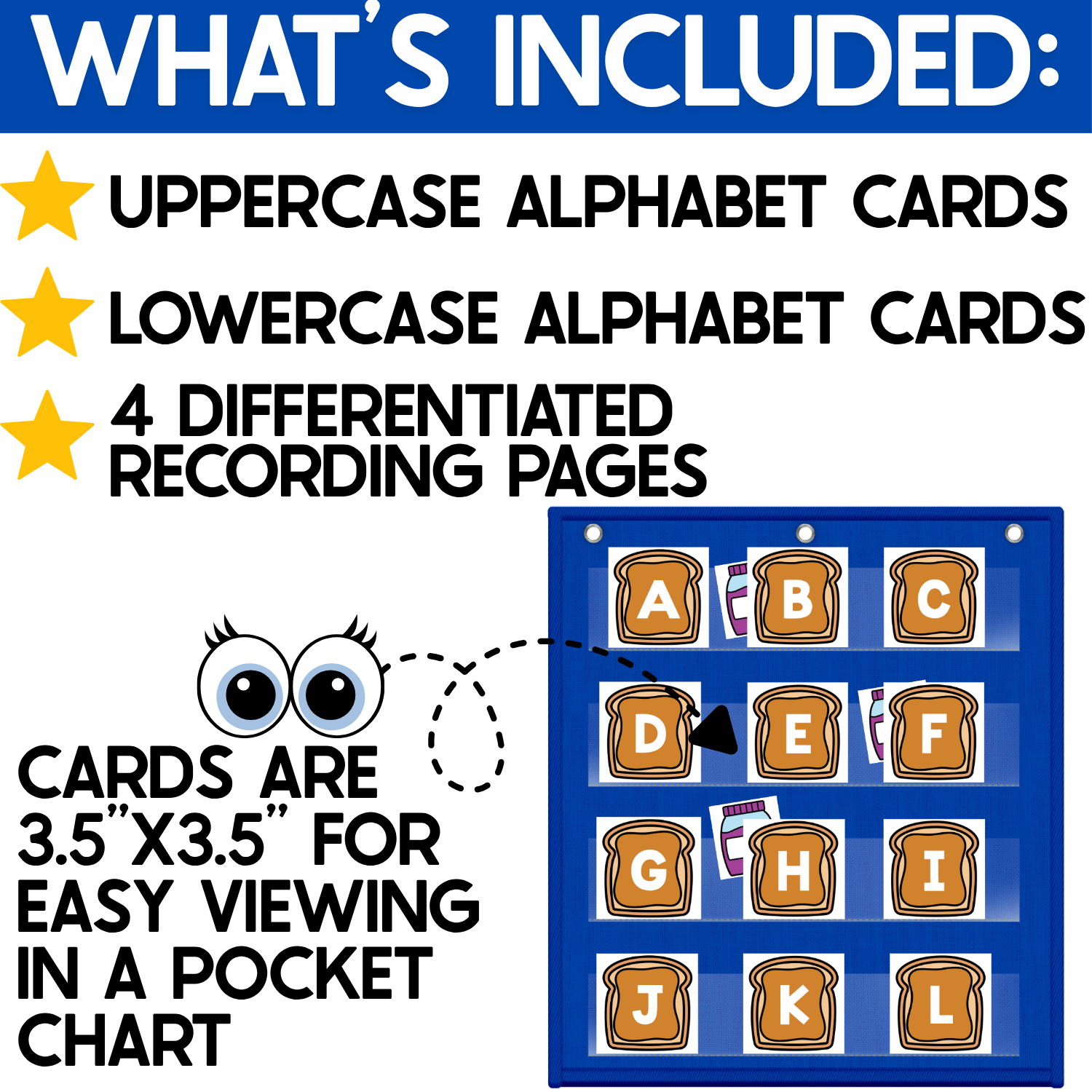 Alphabet Hide & Seek Pocket Chart Game | Peanut Butter | Letter Recognition