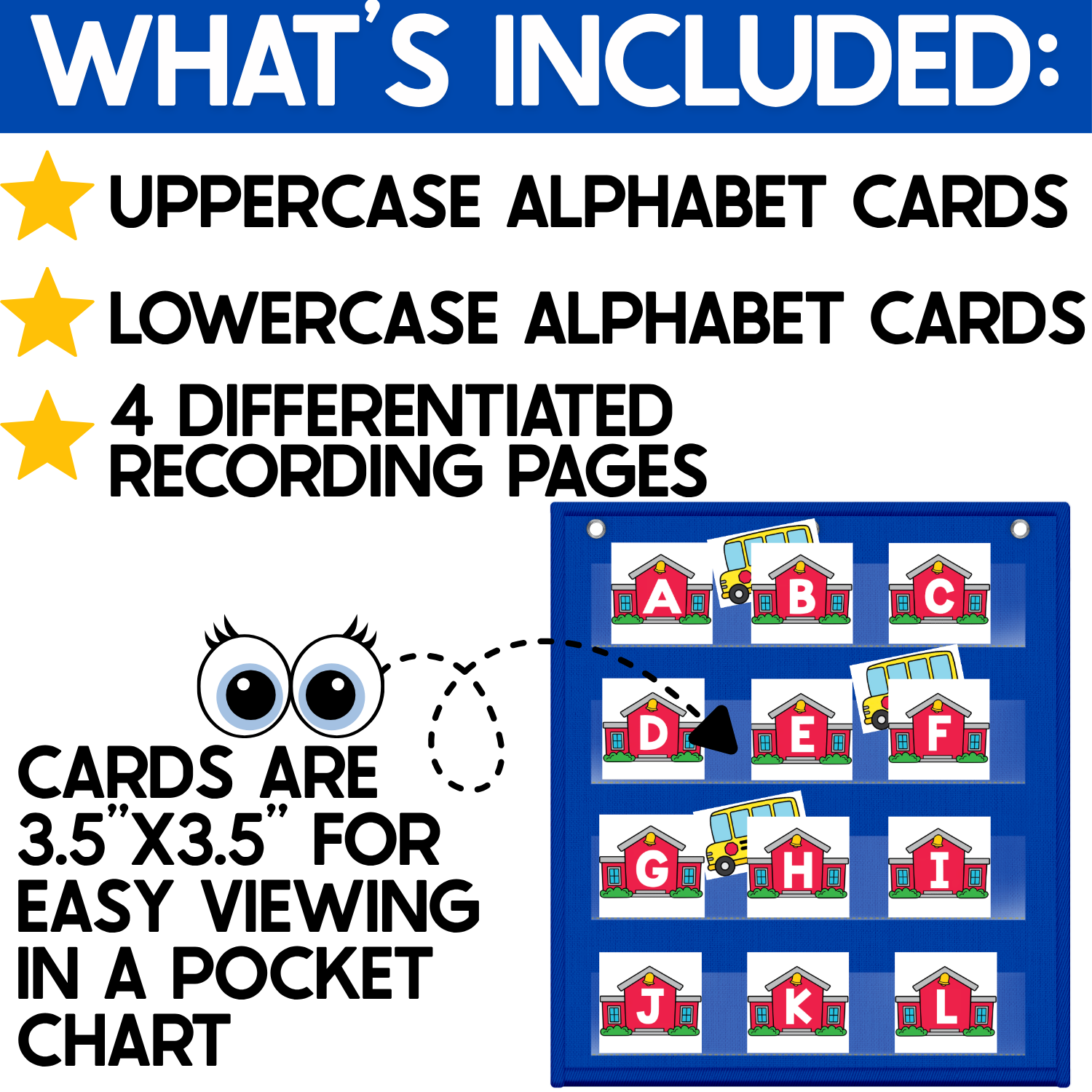 Alphabet Hide & Seek Pocket Chart Game | School Theme | Letter Recognition