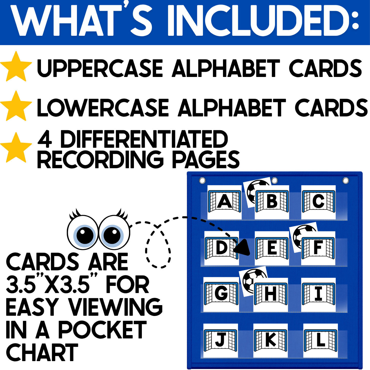 Alphabet Hide & Seek Pocket Chart Game | Soccer Sports Theme | Letter Recognition