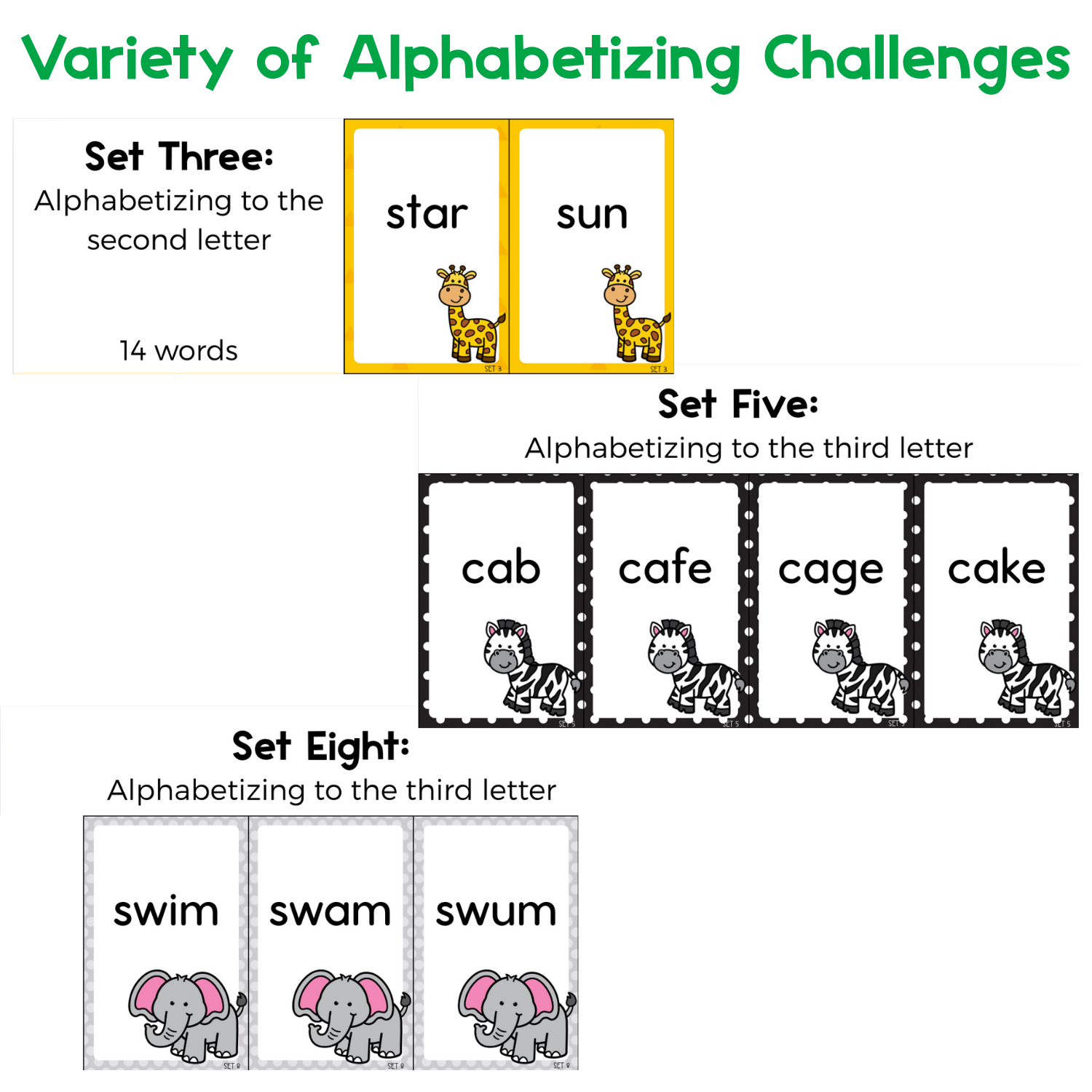 Alphabetical Order "War" Card Game Center