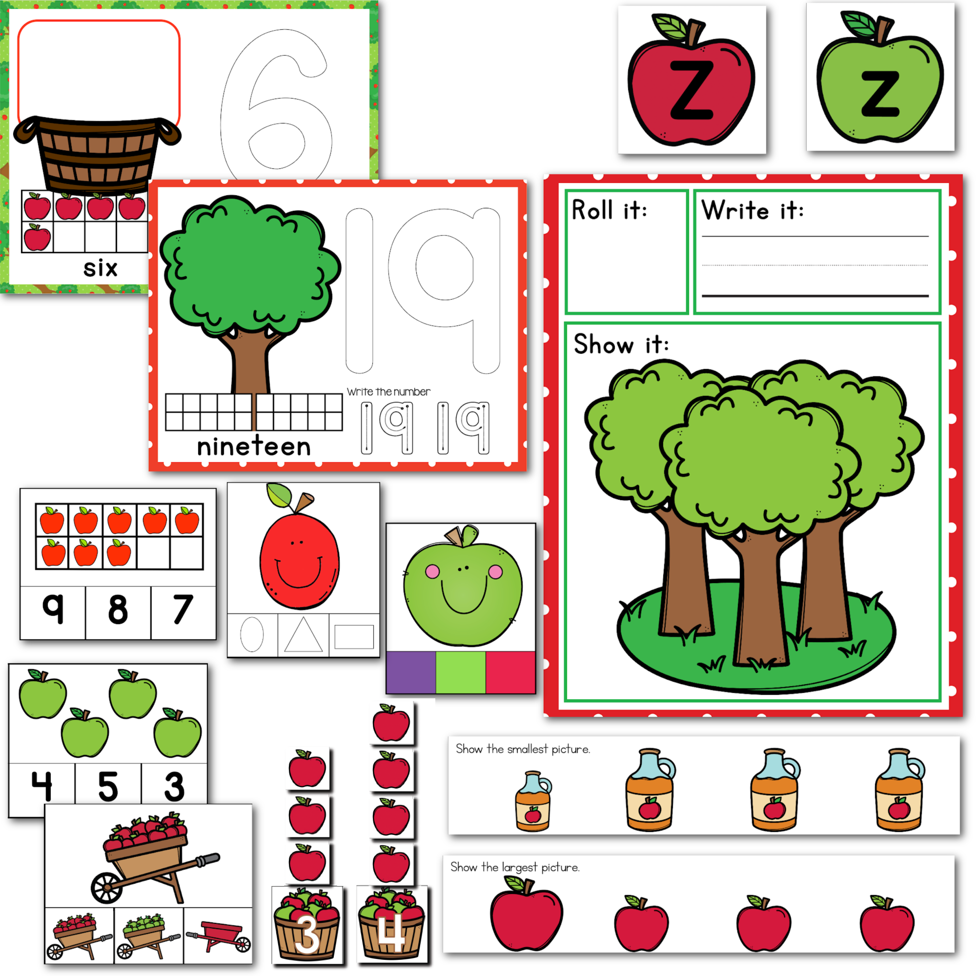 Apple Theme Preschool/Pre-K Math and Literacy