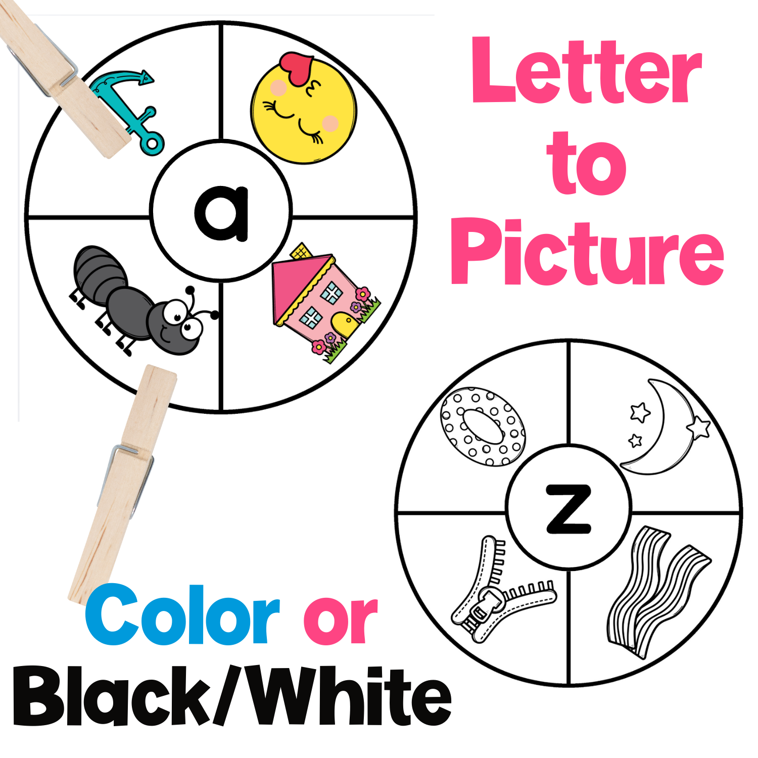 Beginning Sounds Picture Clip Cards | Beginning Sounds Activity ...