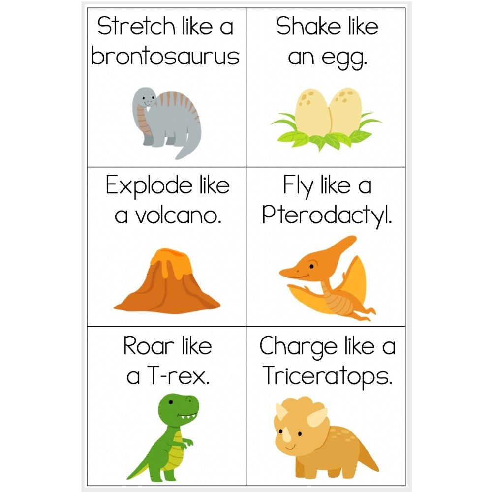 Brain Break Cube | Dinosaur Theme