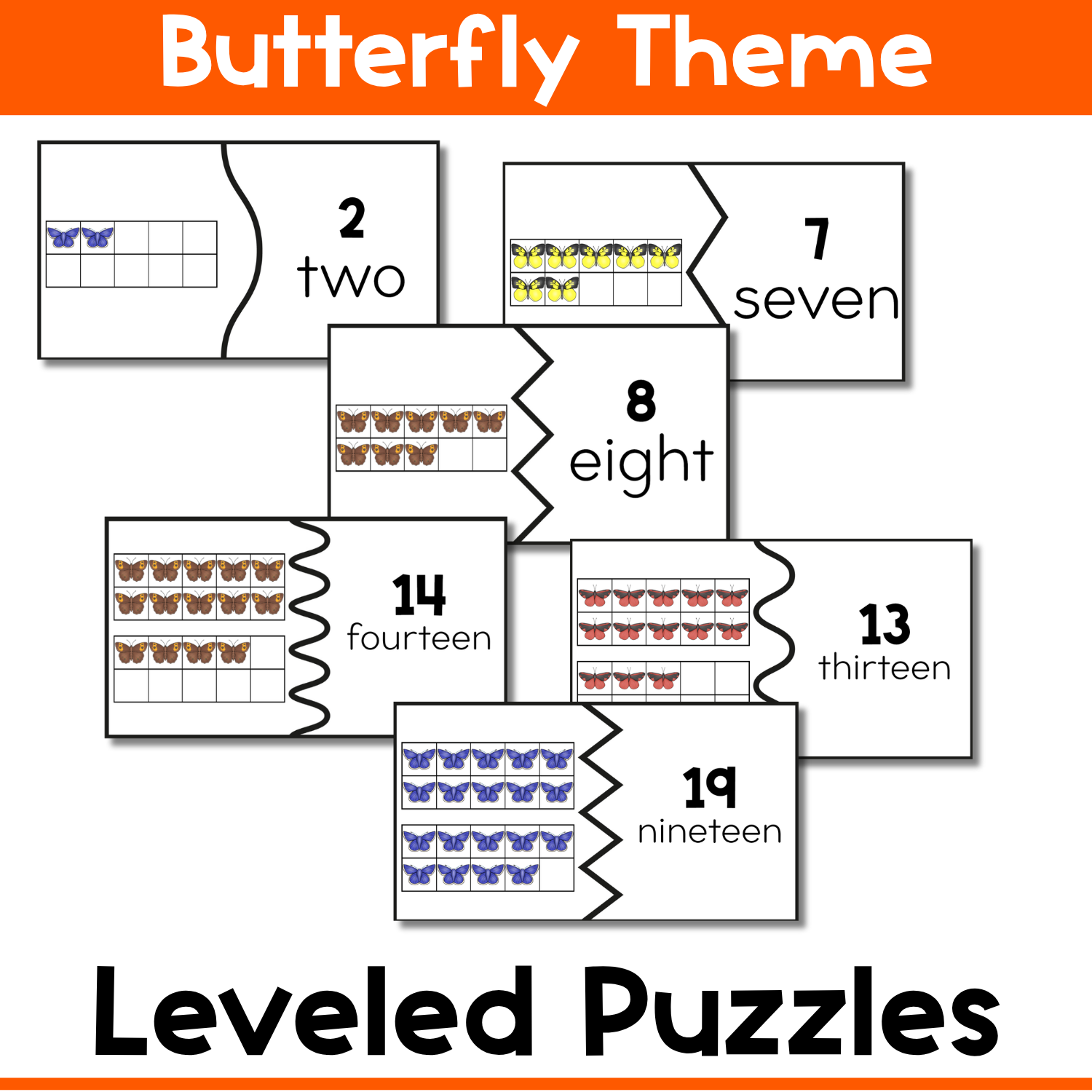 Butterfly Life-Cycle Puzzles for Numbers 1-20