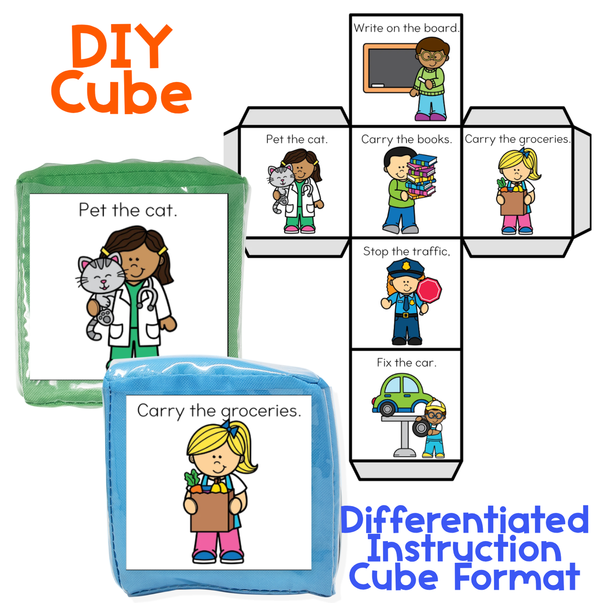 Brain Break Cube | Community Helpers 2 | Gross Motor Activity Cube | Sensory Play