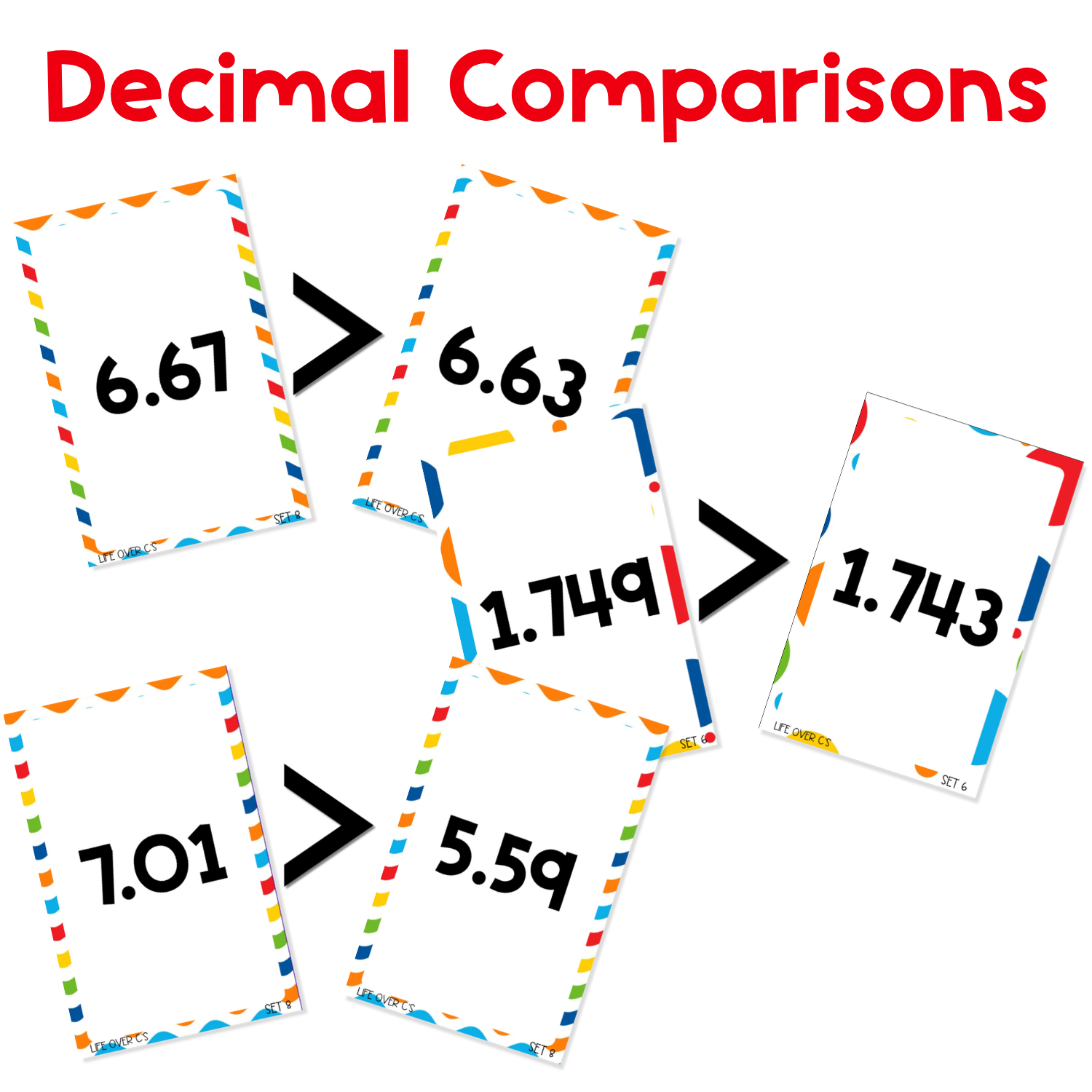 Decimal Place Value War Card Game