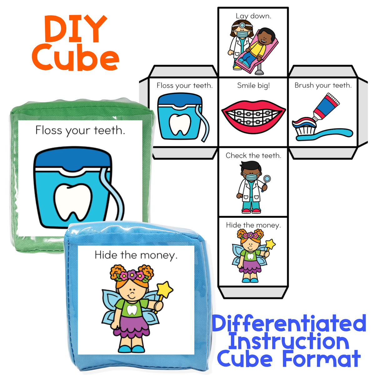 Brain Break Cube | Dentist | Gross Motor Activity Cube | Sensory Play