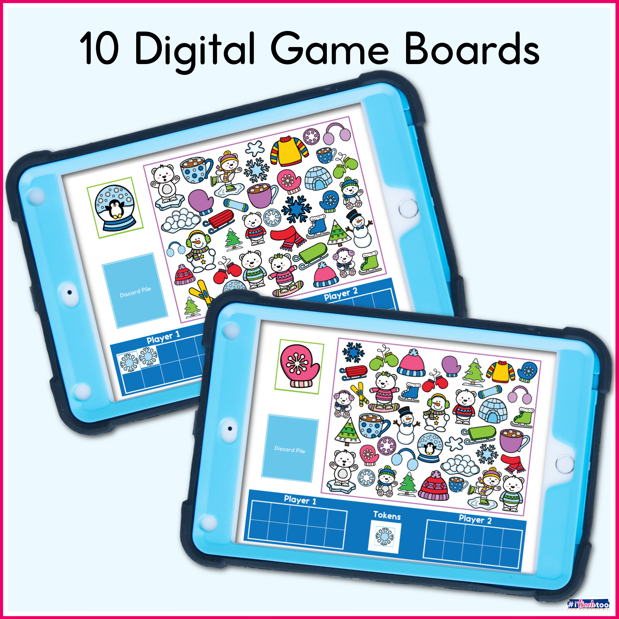 Digital I Spy Winter Board Games for Google Slides and Seesaw