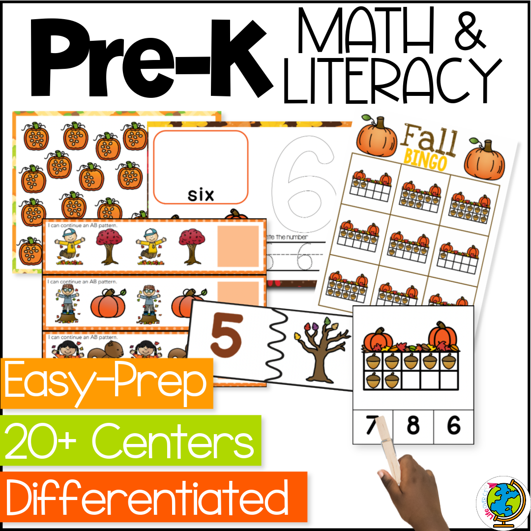 Fall Math Centers Fall Math & Literacy Centers for Pre-K/Preschool BUNDLE – lifeovercs