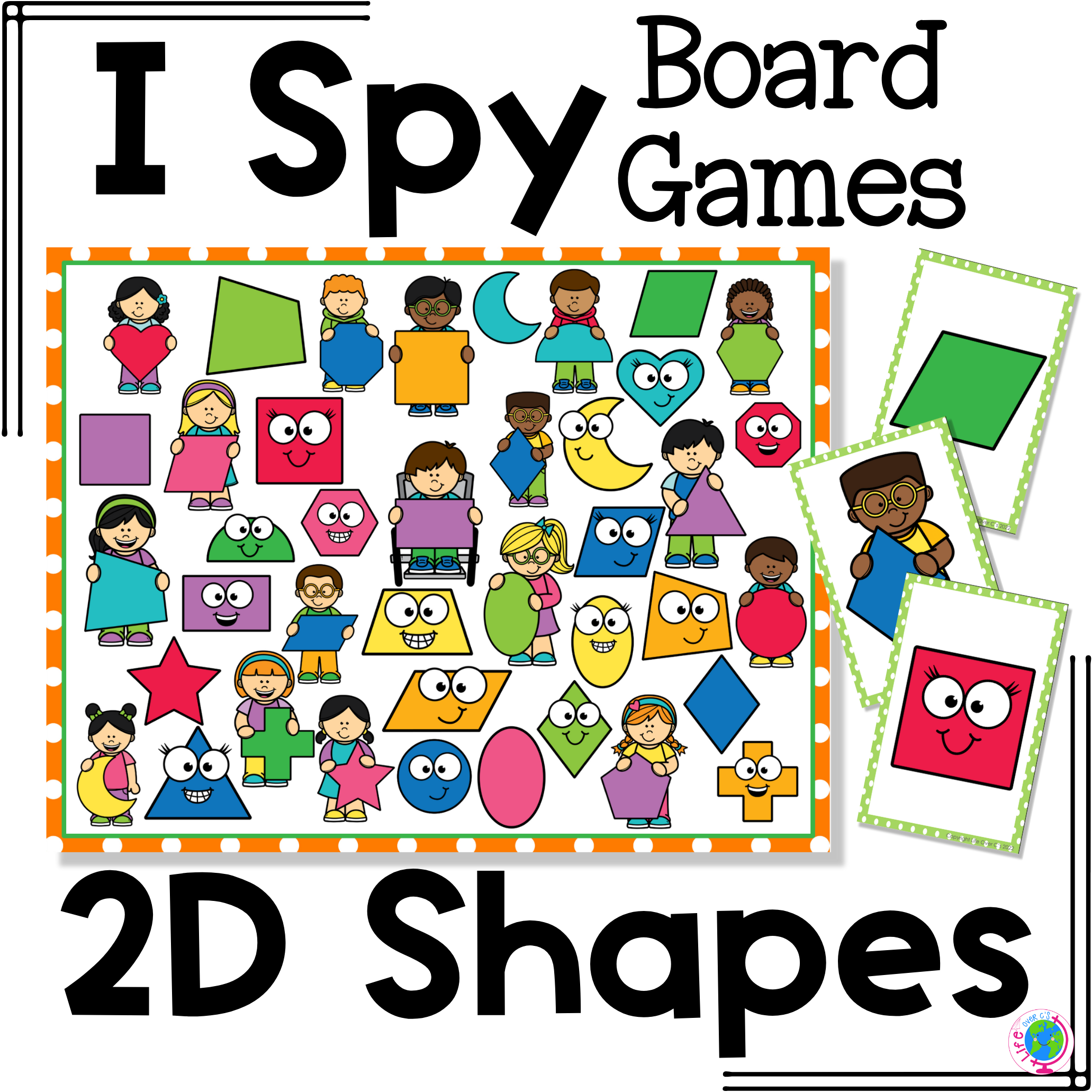 Exploding Shape Boad Game 2D Shapes Theme I Spy 'Flip' Board Game – lifeovercs