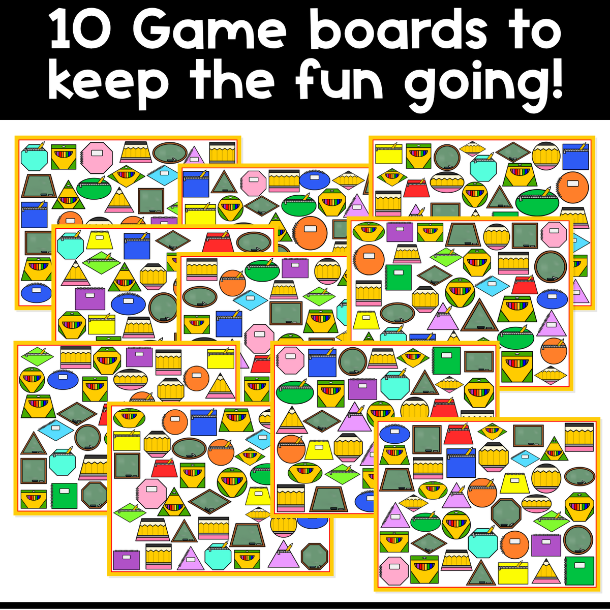 I Spy Board Game Back to School Shapes | 2D Shapes | Shape Recognition | I Spy