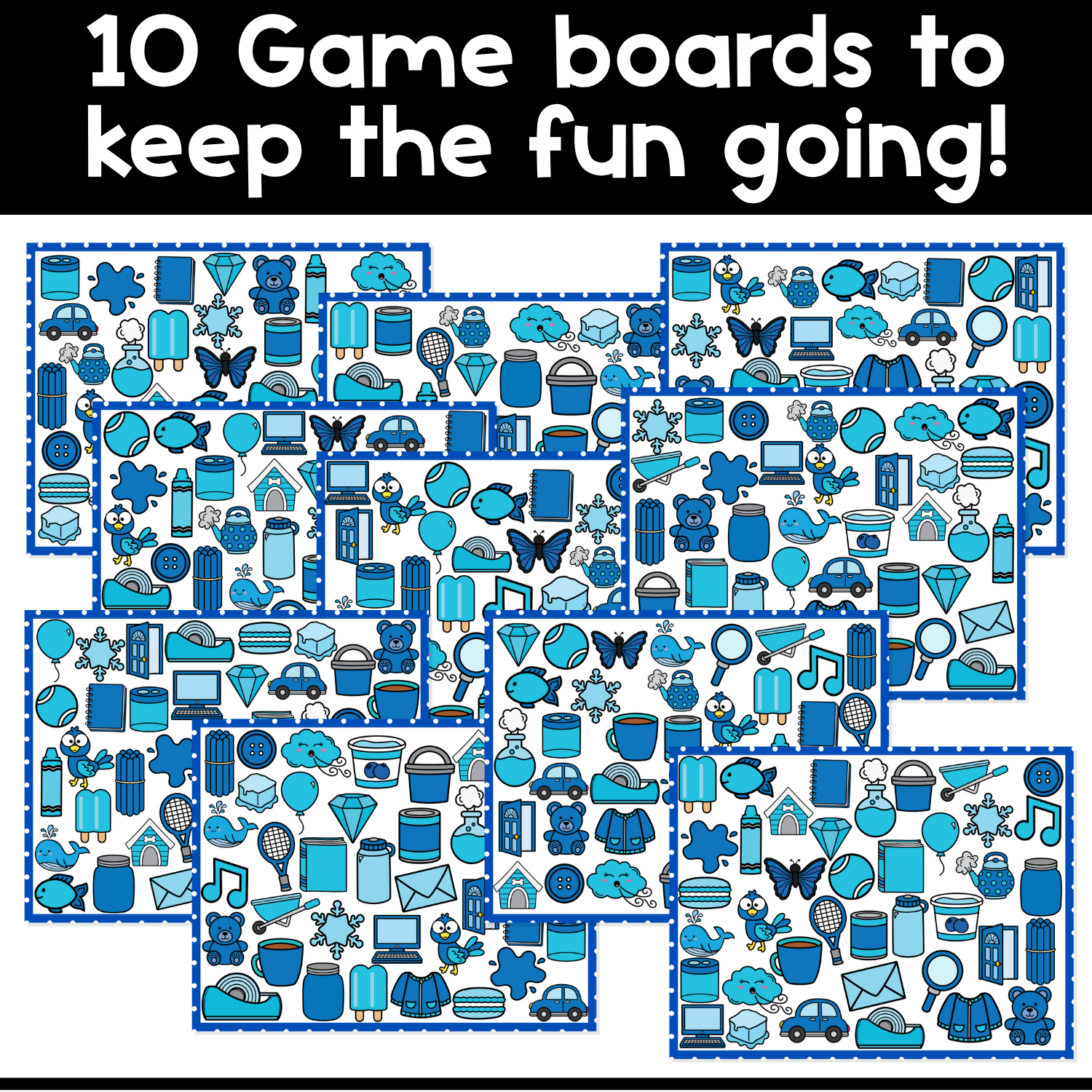 I Spy Board Game Blue Objects | Color Recognition  | Visual Discrimination | Sensory