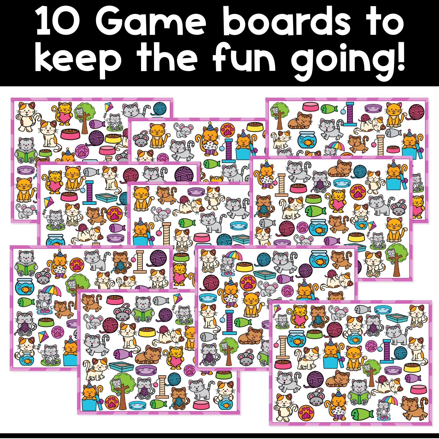 I Spy Board Game Cats | Pets Theme | Animals | Vocabulary | Sensory