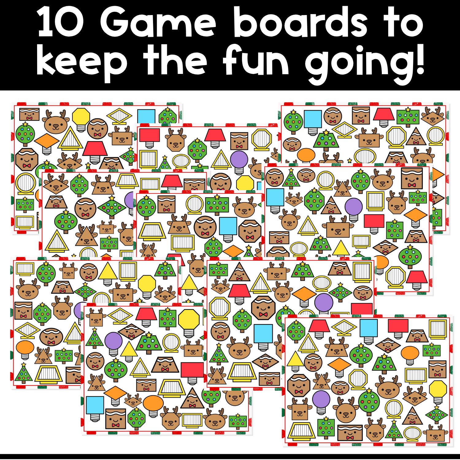 I Spy Board Game Christmas Shapes | 2D Shapes | Shape Recognition | I Spy