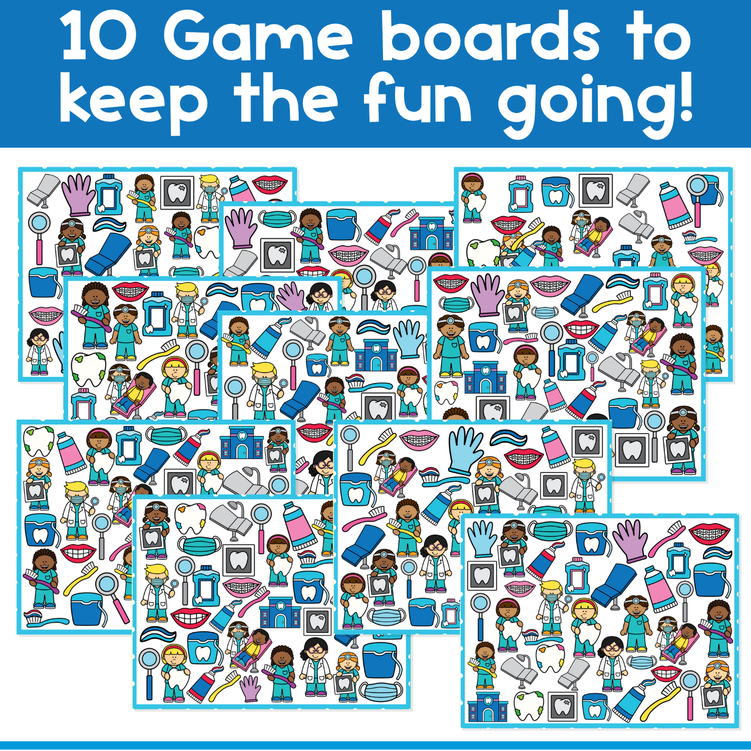 I Spy Board Game Dentist | Community Helpers Game | Dental Hygiene | Sensory