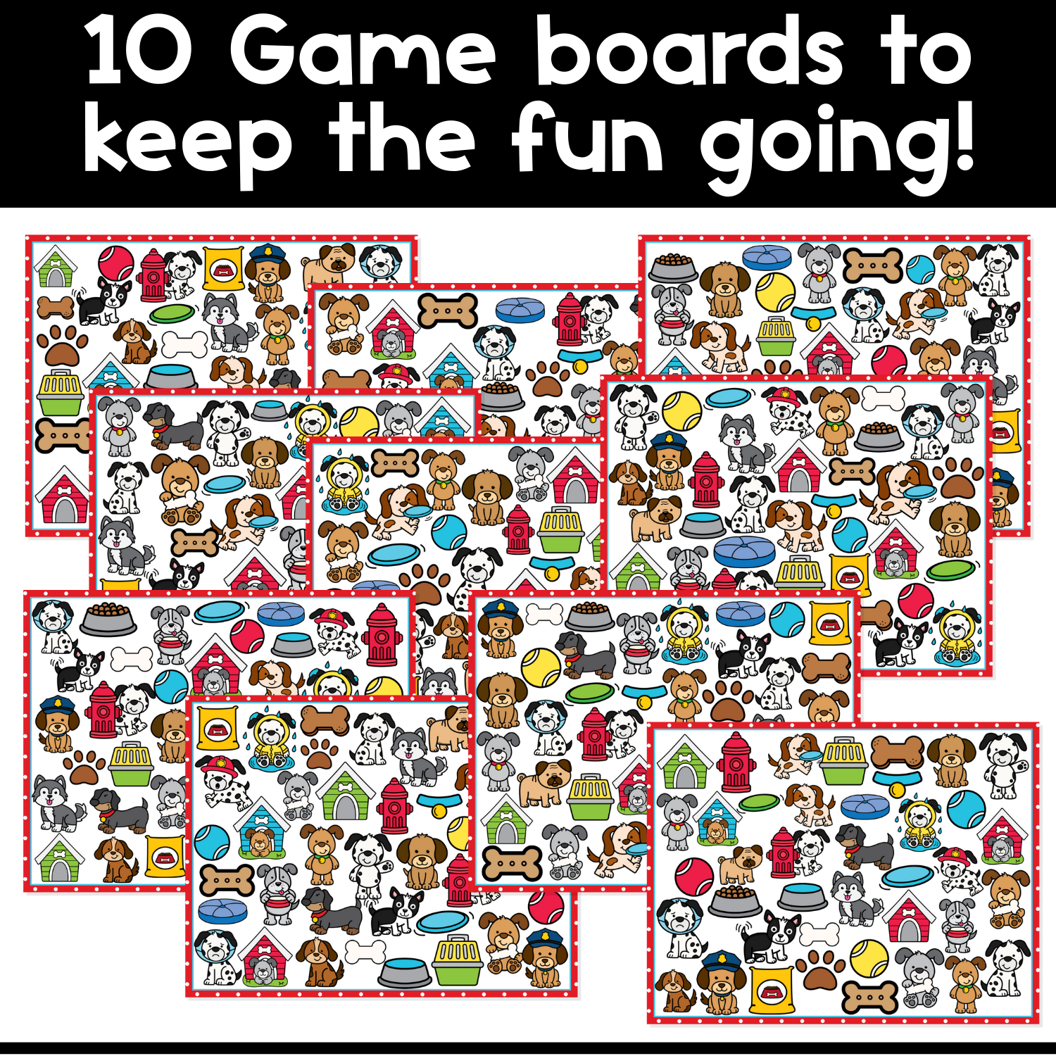 I Spy Board Game Dogs | Pet Theme | Animals | Vocabulary | Sensory Activity