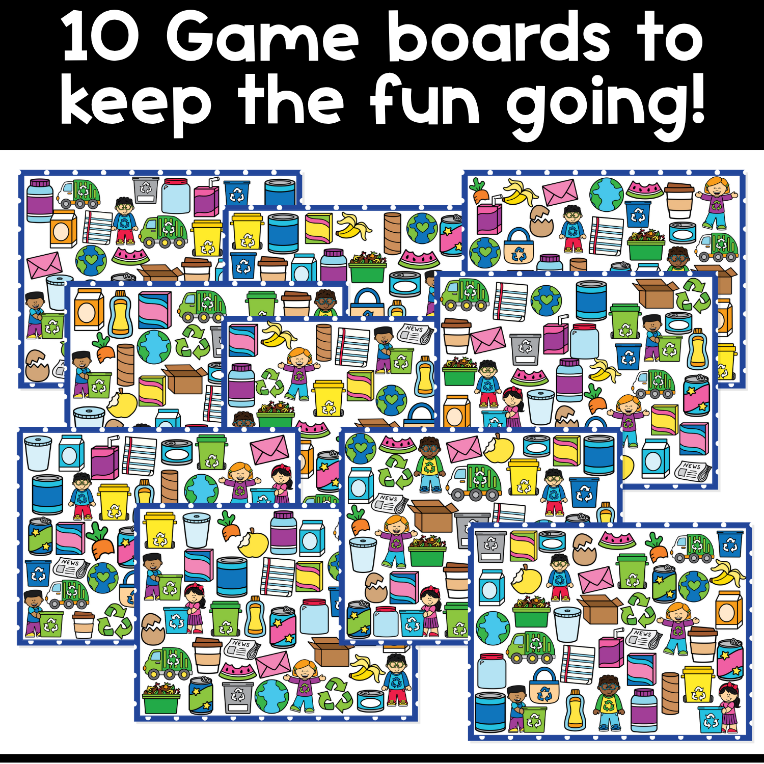 I Spy Board Game Earth Day | Recycling & Compost | Visual Discrimination | Sensory