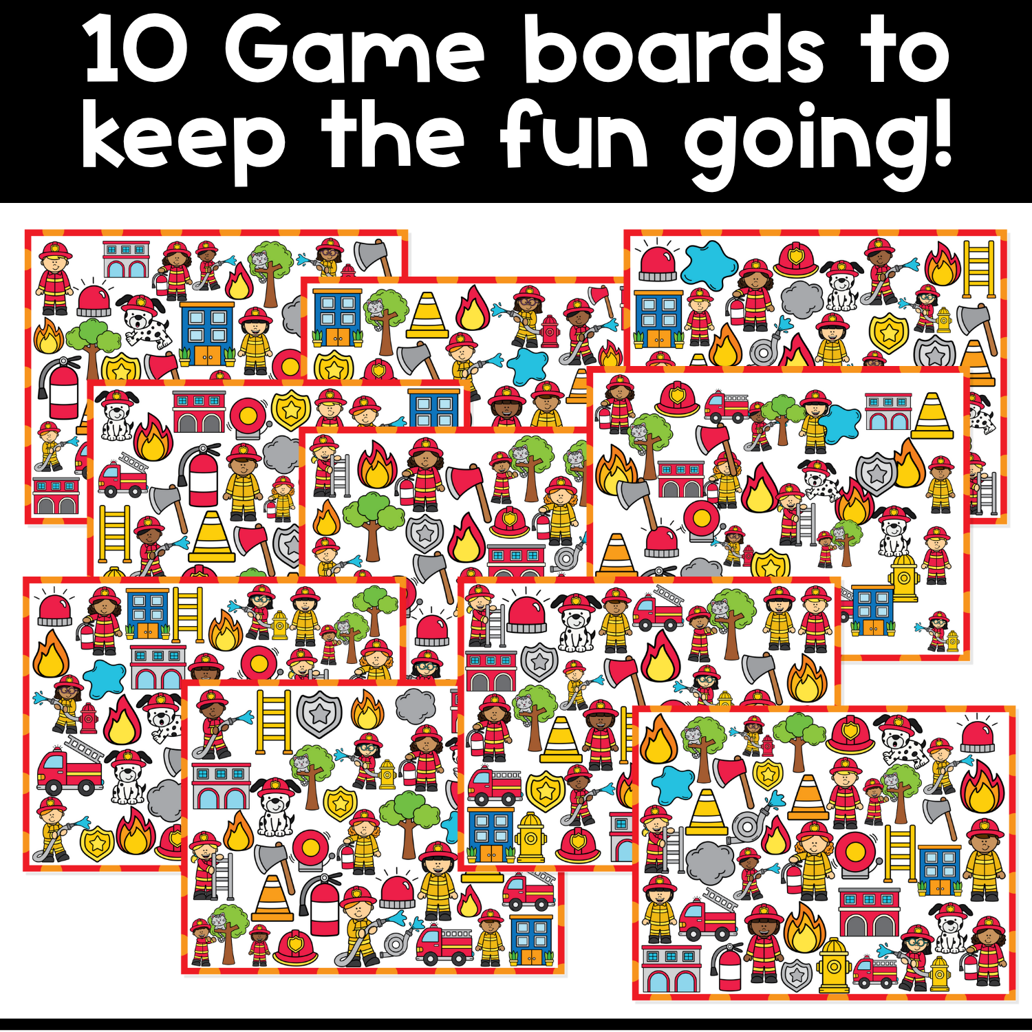 I Spy Board Game Firefighter | Community Helpers Game | Fire Safety | Sensory