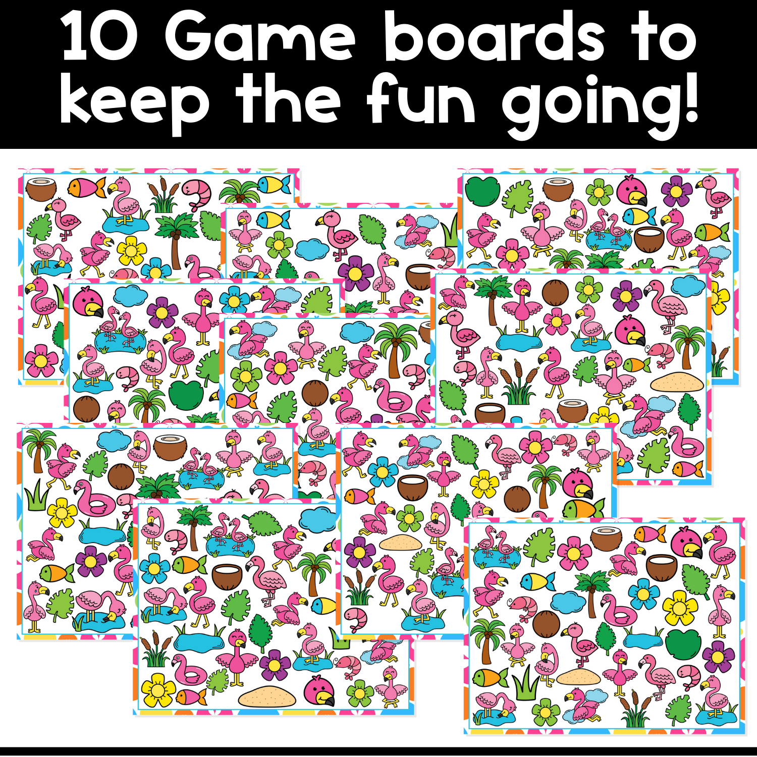 I Spy Board Game Flamingos | Beach Theme | Animals | Vocabulary | Sensory