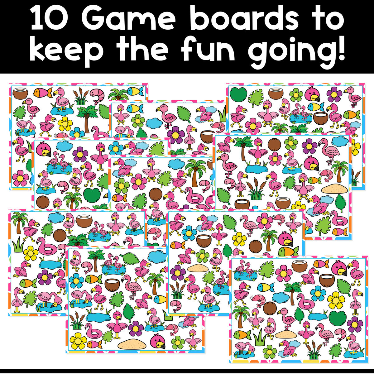 I Spy Board Game Flamingos | Beach Theme | Animals | Vocabulary | Sensory