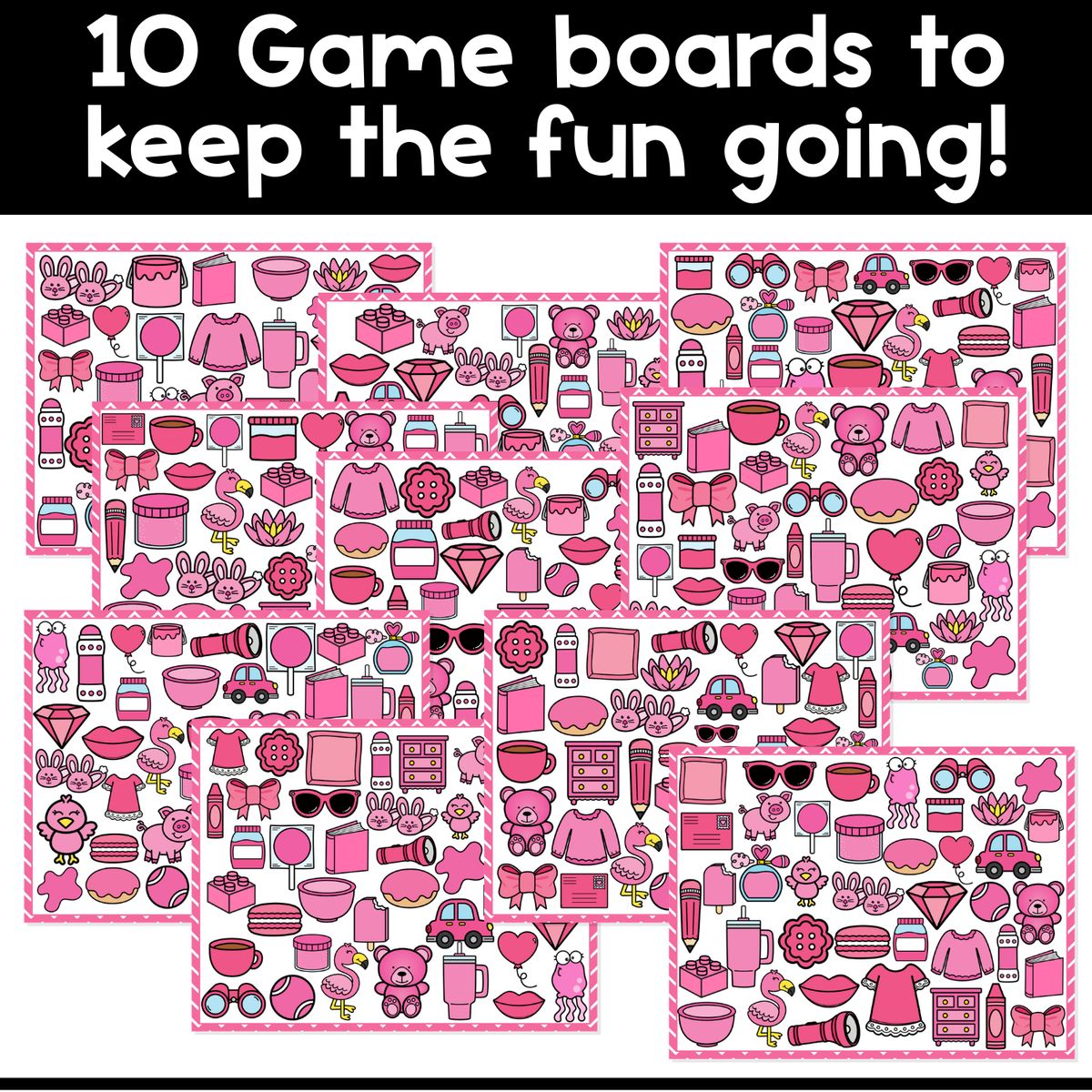 I Spy Flip Board Game Pink Objects | Color Recognition  | Visual Discrimination | Sensory