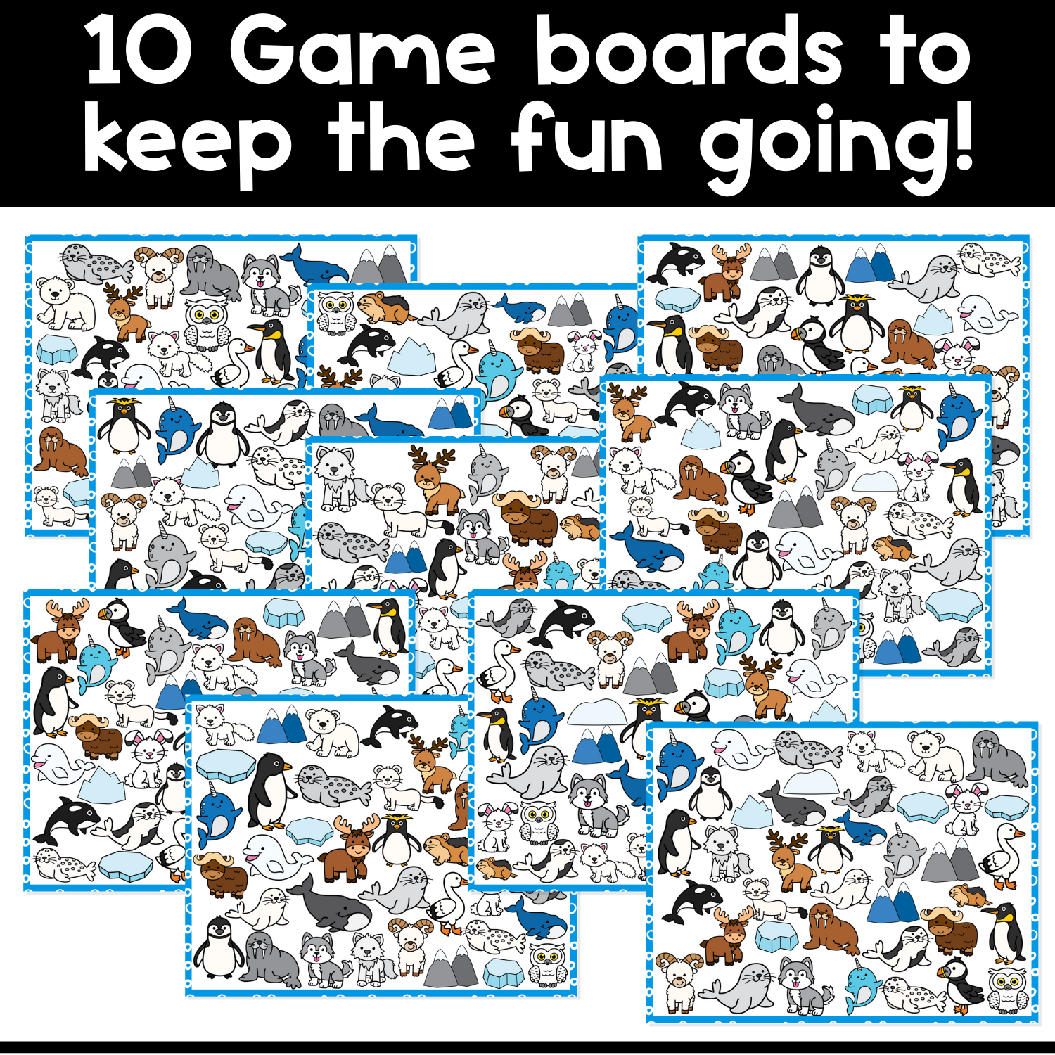 I Spy Board Game Polar Animals | Arctic/Antarctic Habitat | Science Game |