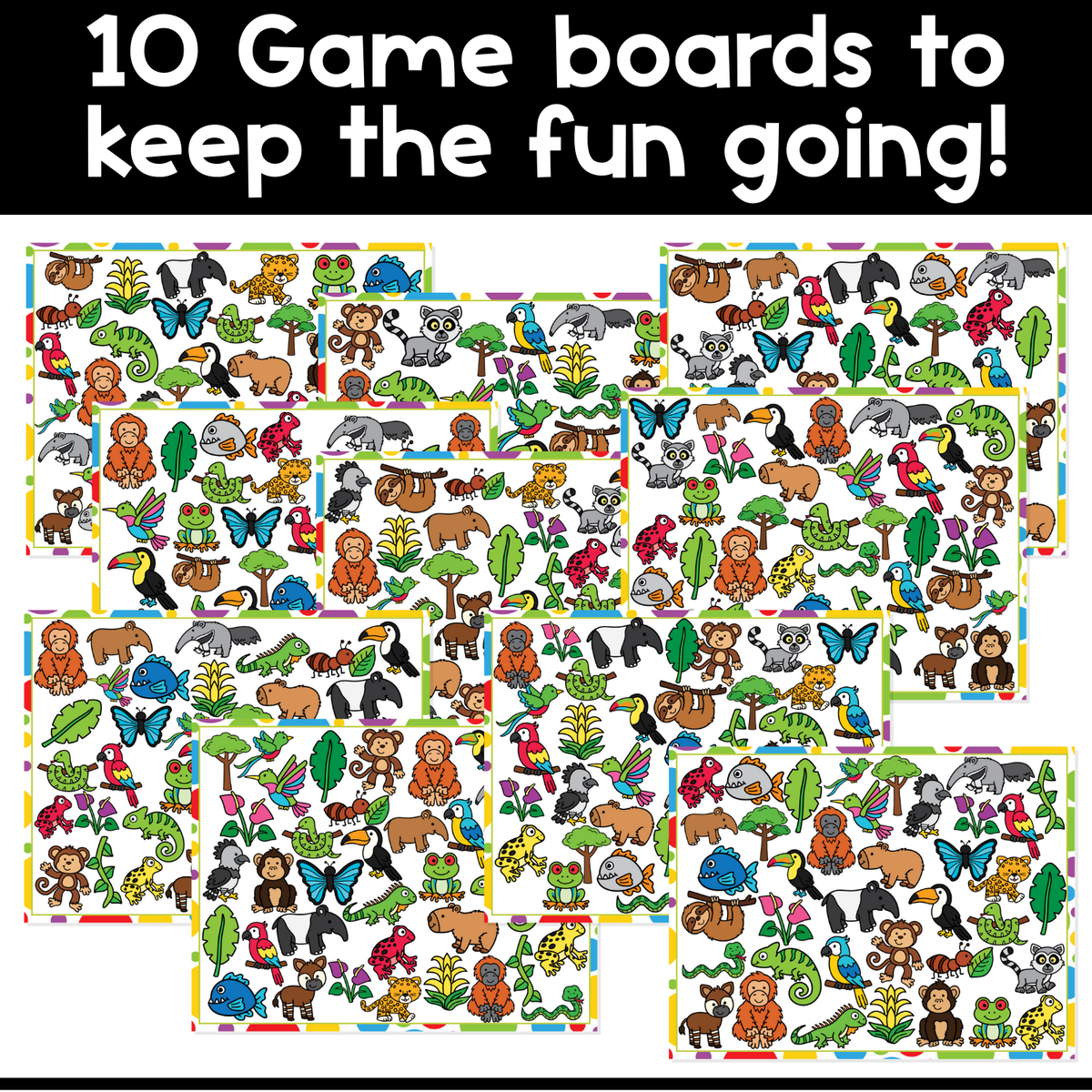 I Spy Board Game Rainforest Animals | Rainforest Habitat | Science Game |