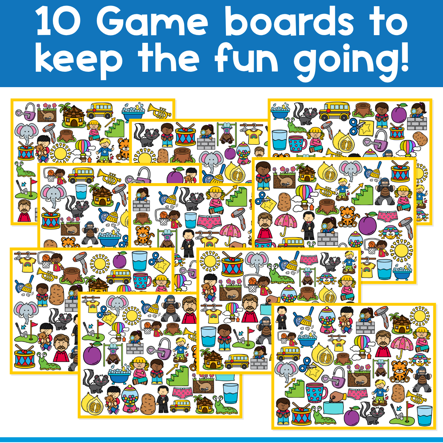 I Spy Board Game Short Vowel U | Phonics | Articulation Games | Sensory