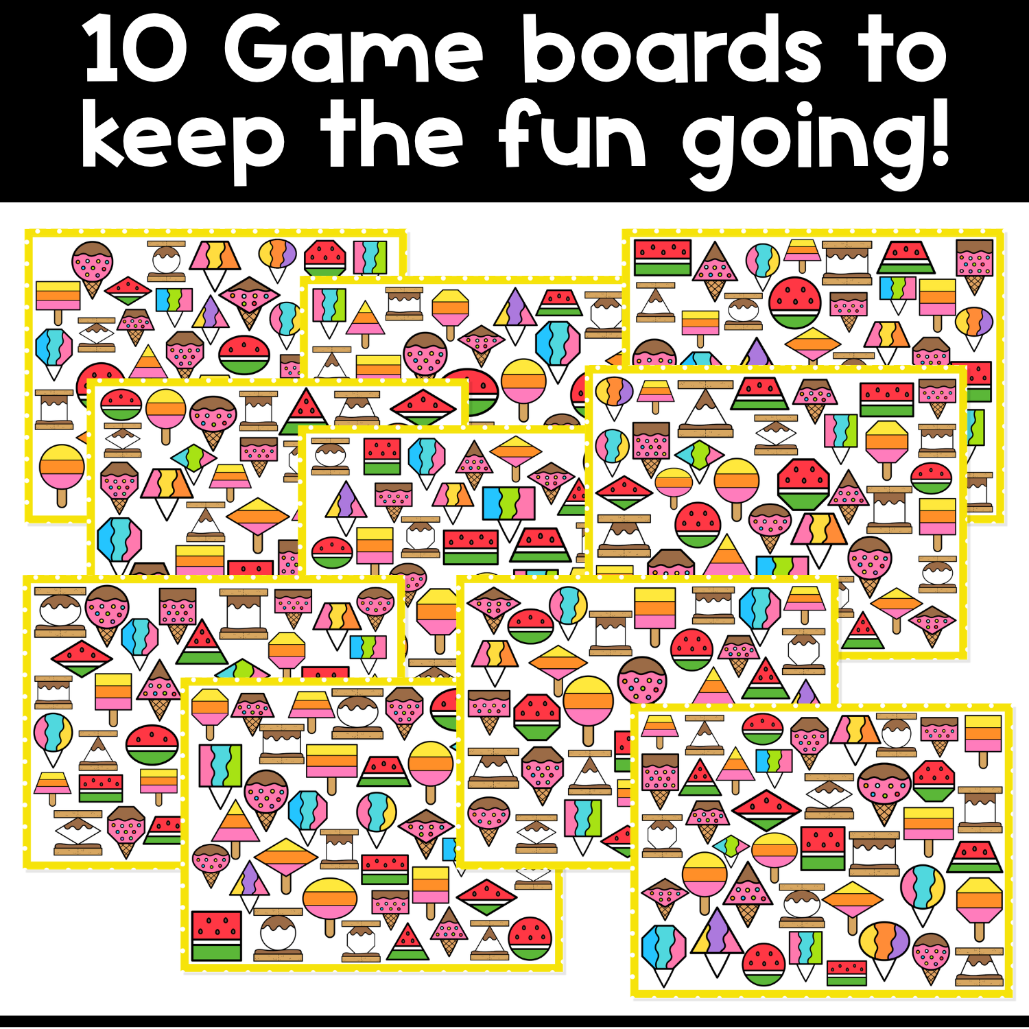 I Spy Board Game Summer Shapes | 2D Shapes | Shape Recognition | I Spy