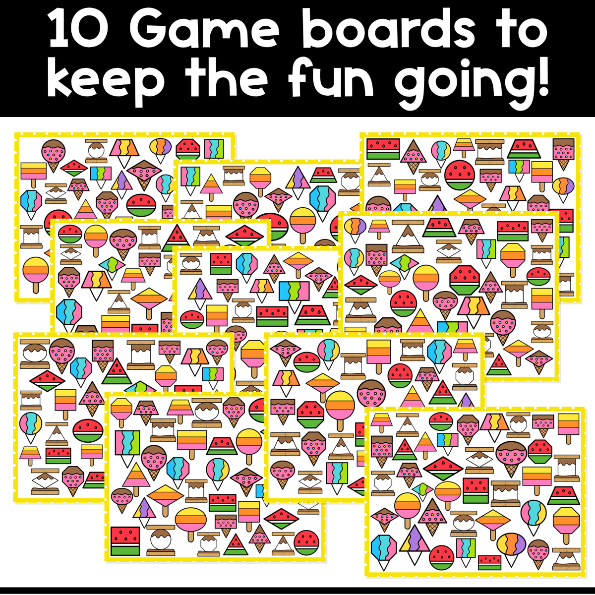 I Spy Board Game Summer Shapes | 2D Shapes | Shape Recognition | I Spy