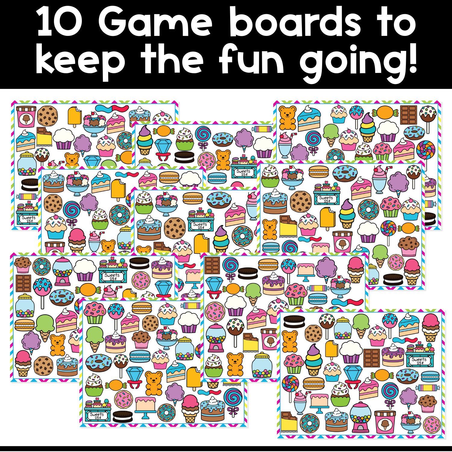 I Spy Board Game Sweets & Treats | Bakery Theme | Vocabulary | Sensory