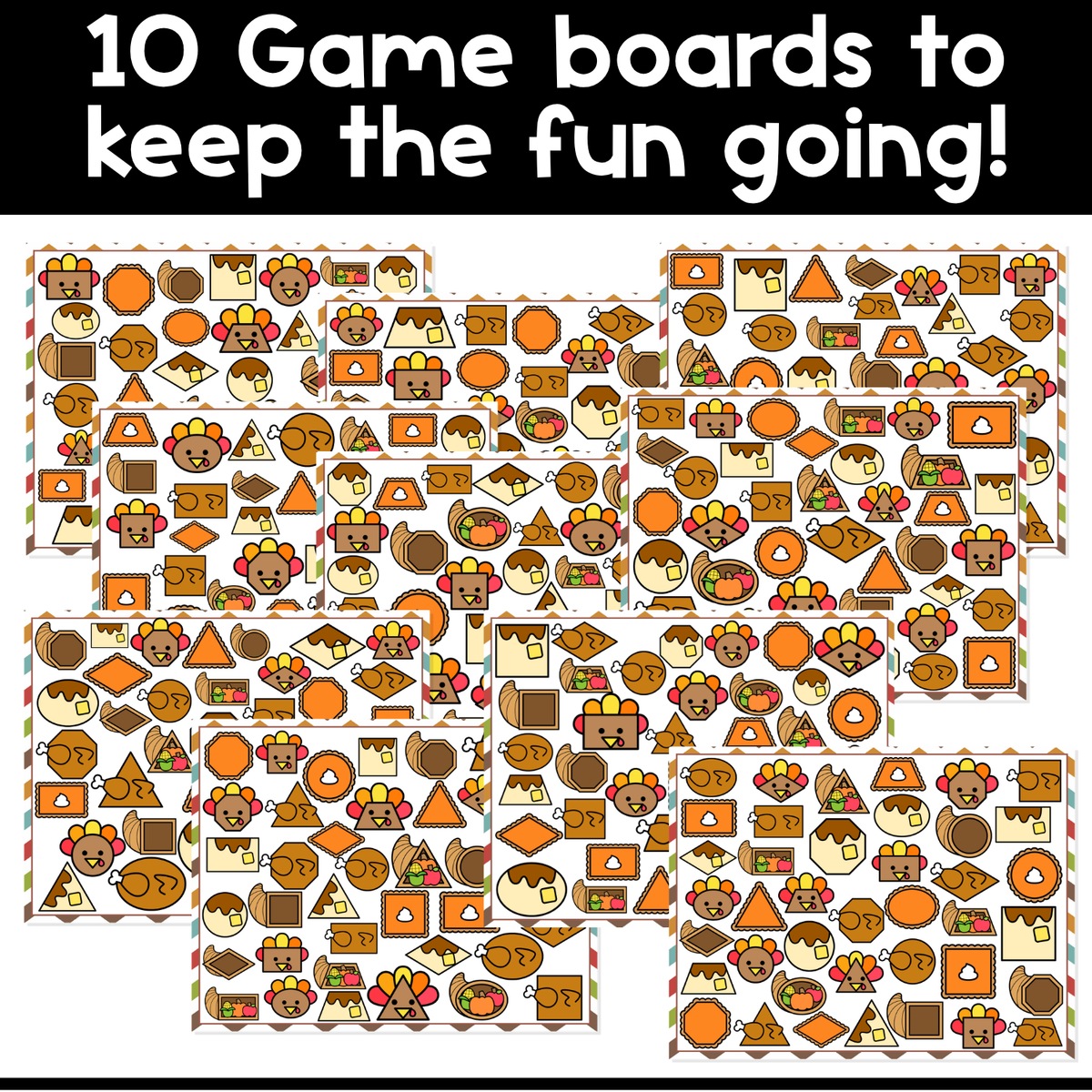 I Spy Board Game Thanksgiving Shapes | 2D Shapes | Shape Recognition | I Spy