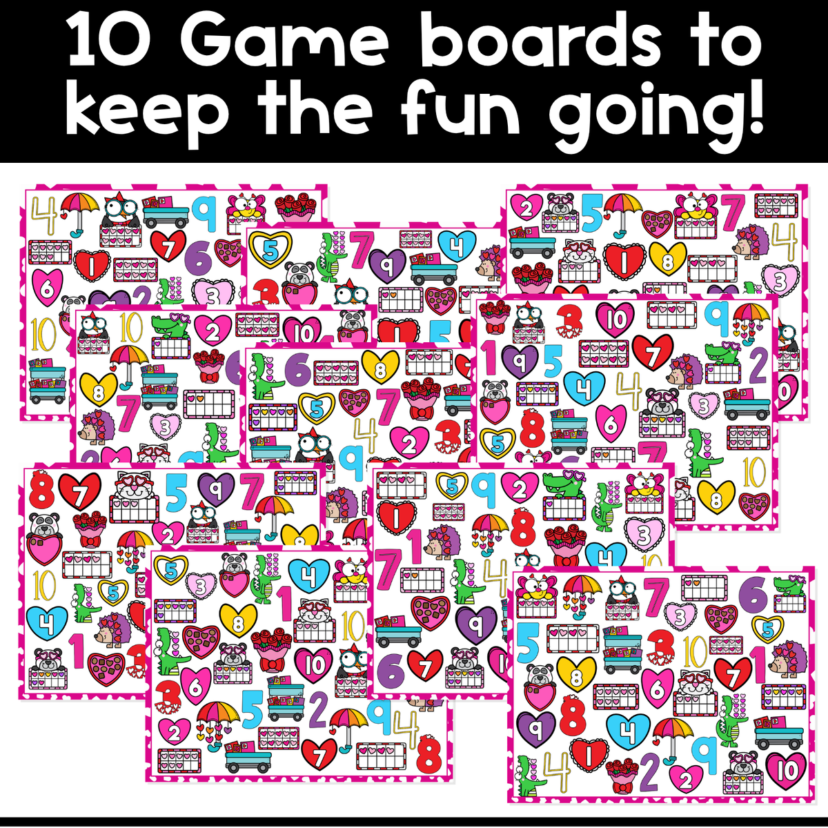 I Spy Board Game Valentine's Day Counting | Numbers 1–10 | Number Recognition | I Spy