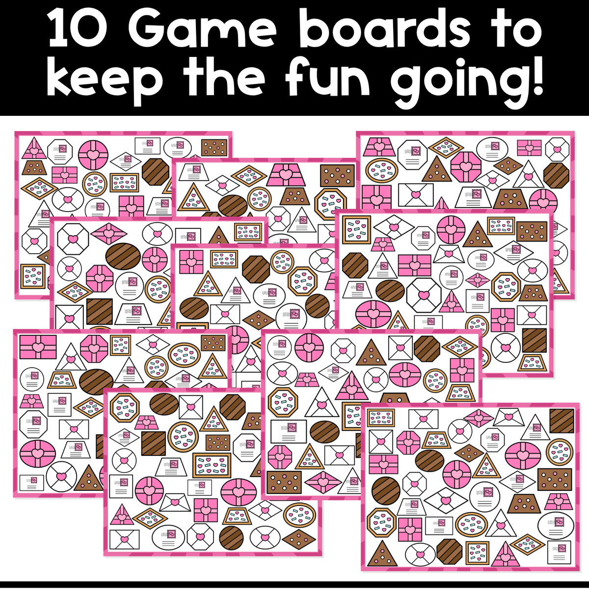I Spy Board Game Valentine's Day Shapes | 2D Shapes | Shape Recognition | I Spy