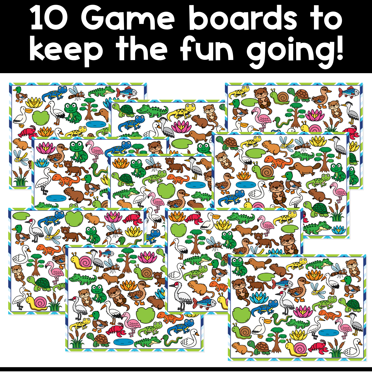 I Spy Board Game Wetland Animals | Marsh/Pond Habitat | Science | Vocabulary