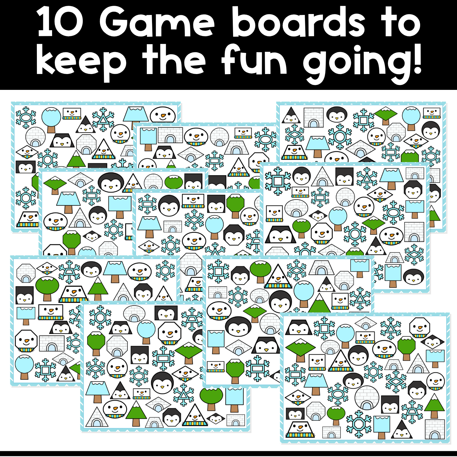 I Spy Board Game Winter Shapes | 2D Shapes | Shape Recognition | I Spy