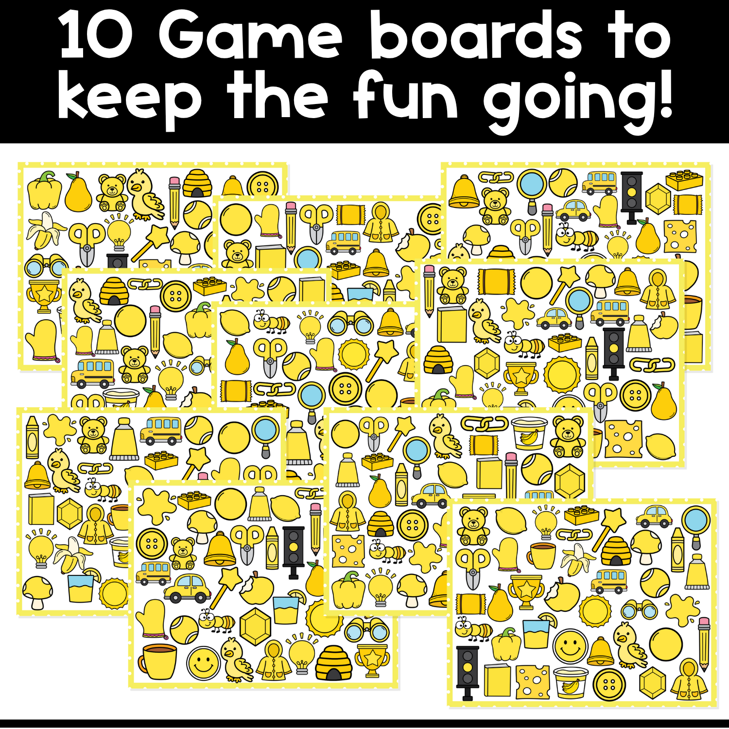 I Spy Board Game Yellow Objects | Color Recognition  | Visual Discrimination | Sensory