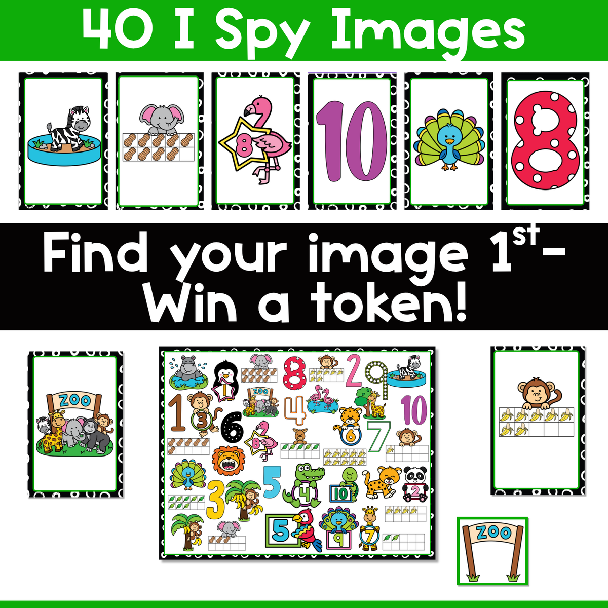 I Spy Board Game Zoo Counting | Numbers 1–10 | Number Recognition | I Spy