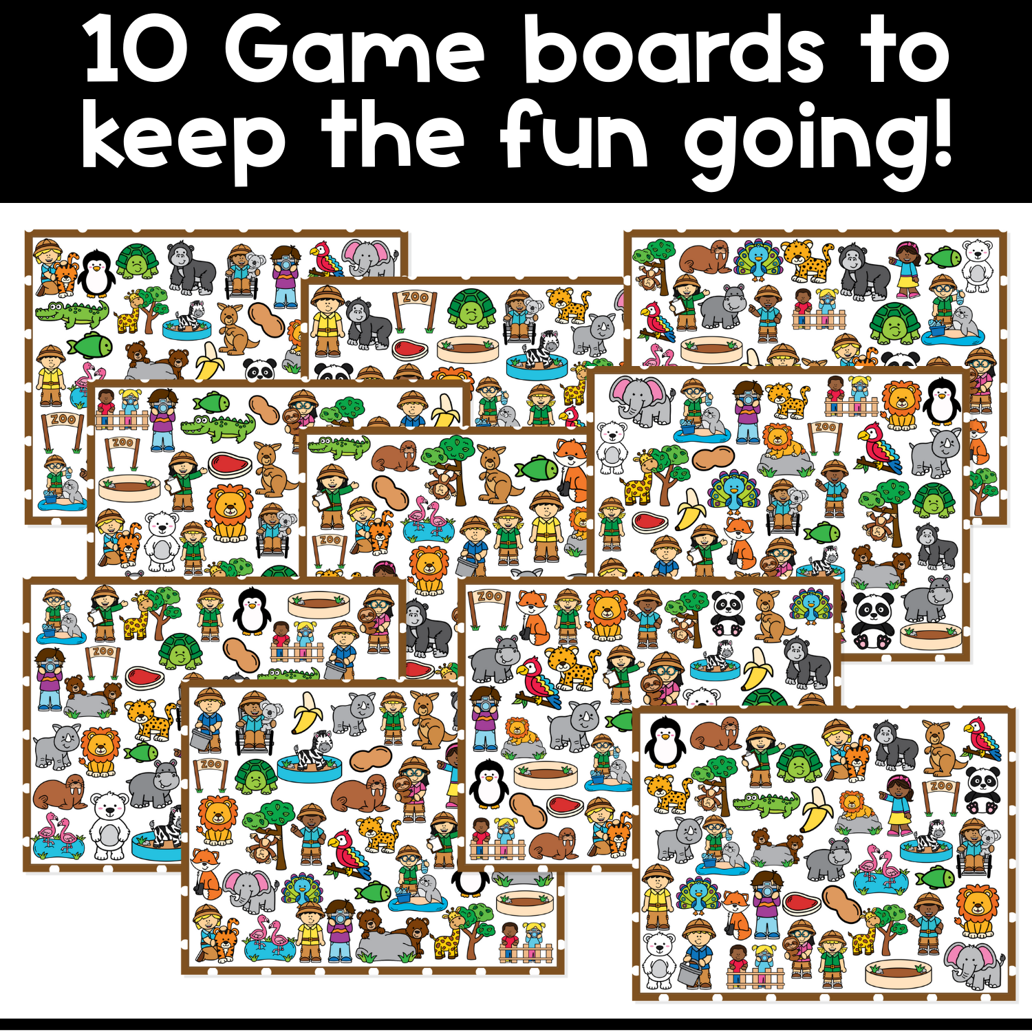 I Spy Board Game Zoo Theme | Zoo Animals | Zoologist | Visual Discrimination