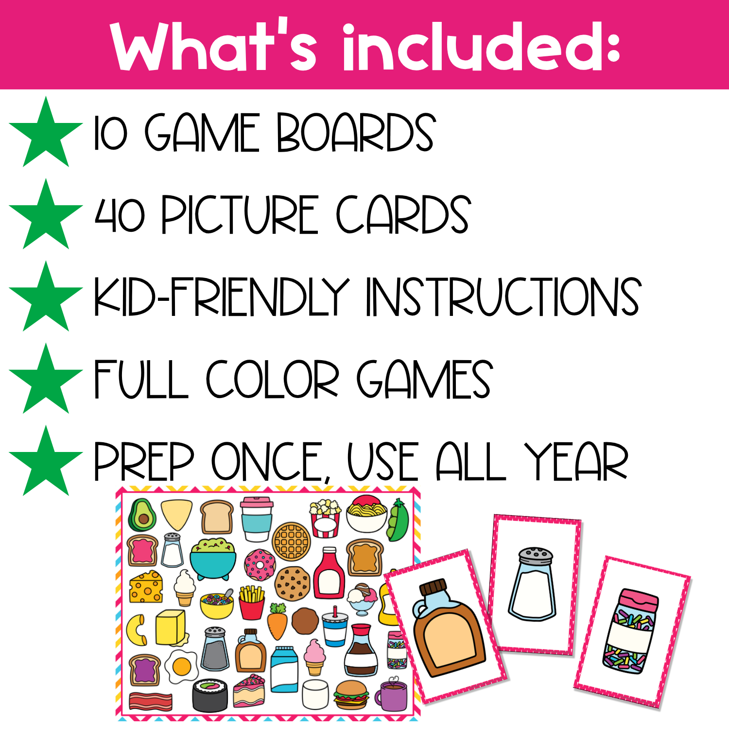 Food Theme I Spy 'Flip' Board Game